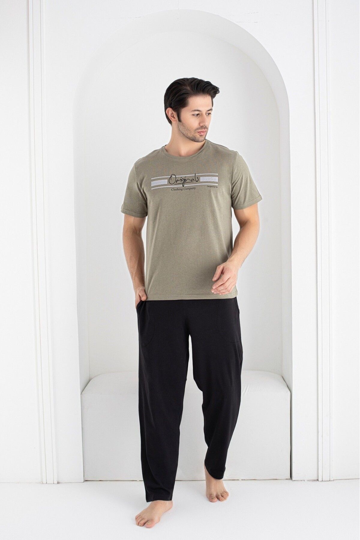 Pijamoni Erkek Kısa Kol Pijama Takımı