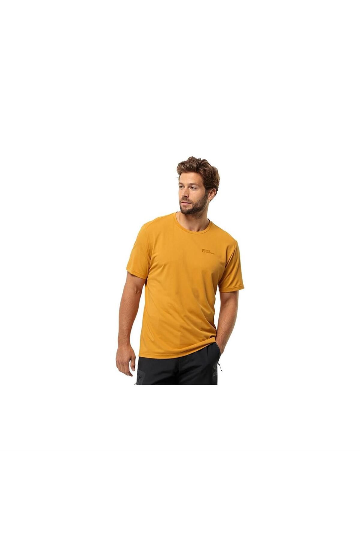 Jack Wolfskin Delgami S/s M Erkek Sarı T-shirt