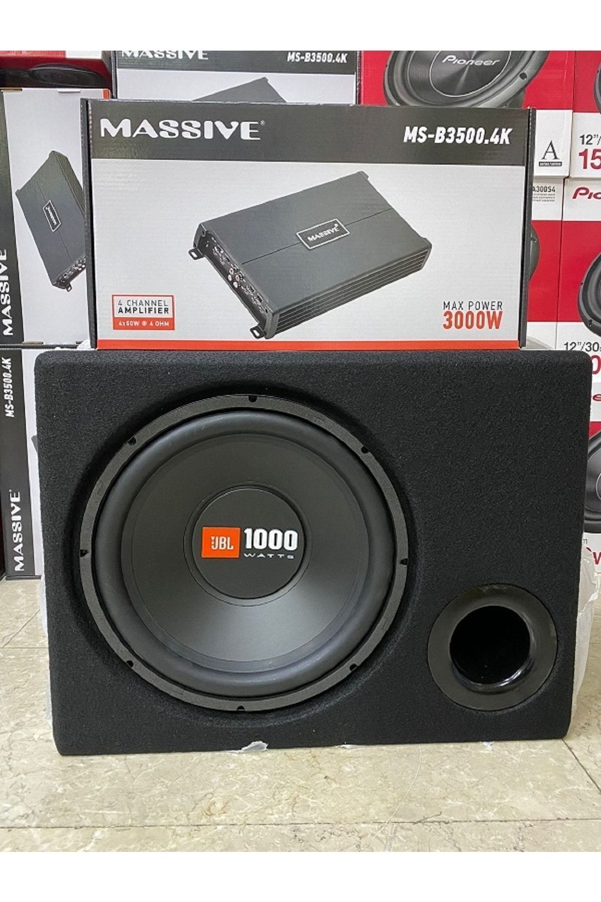 Massive Paket Ikili Set 30cm Jbl Bass 1000wat 4kanallı Anfi 3000wat Uyumlu