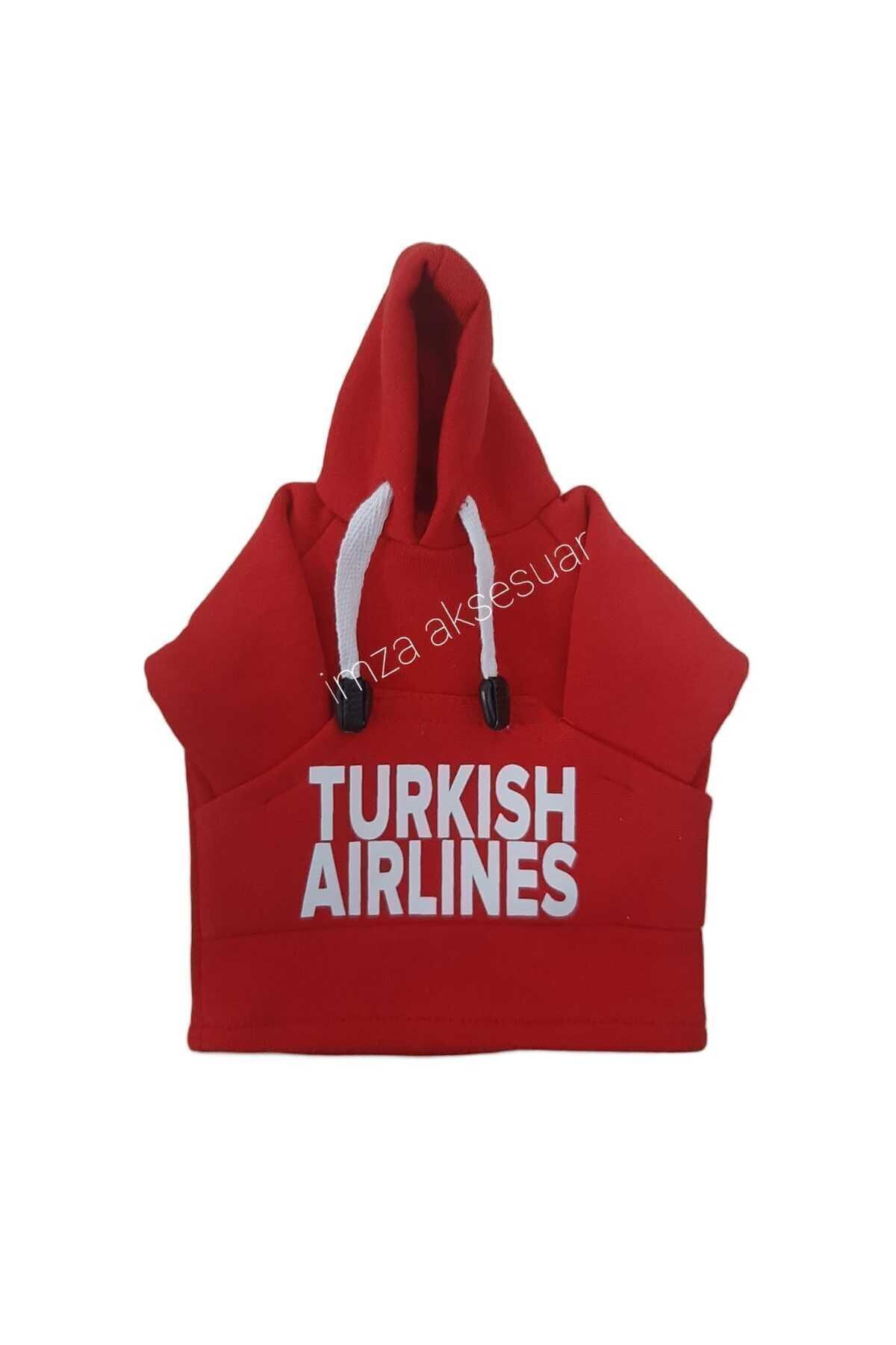 İmza Turkish airlines vites aksesuarı kırmızı kapşonlu vites poları, vites hoodie