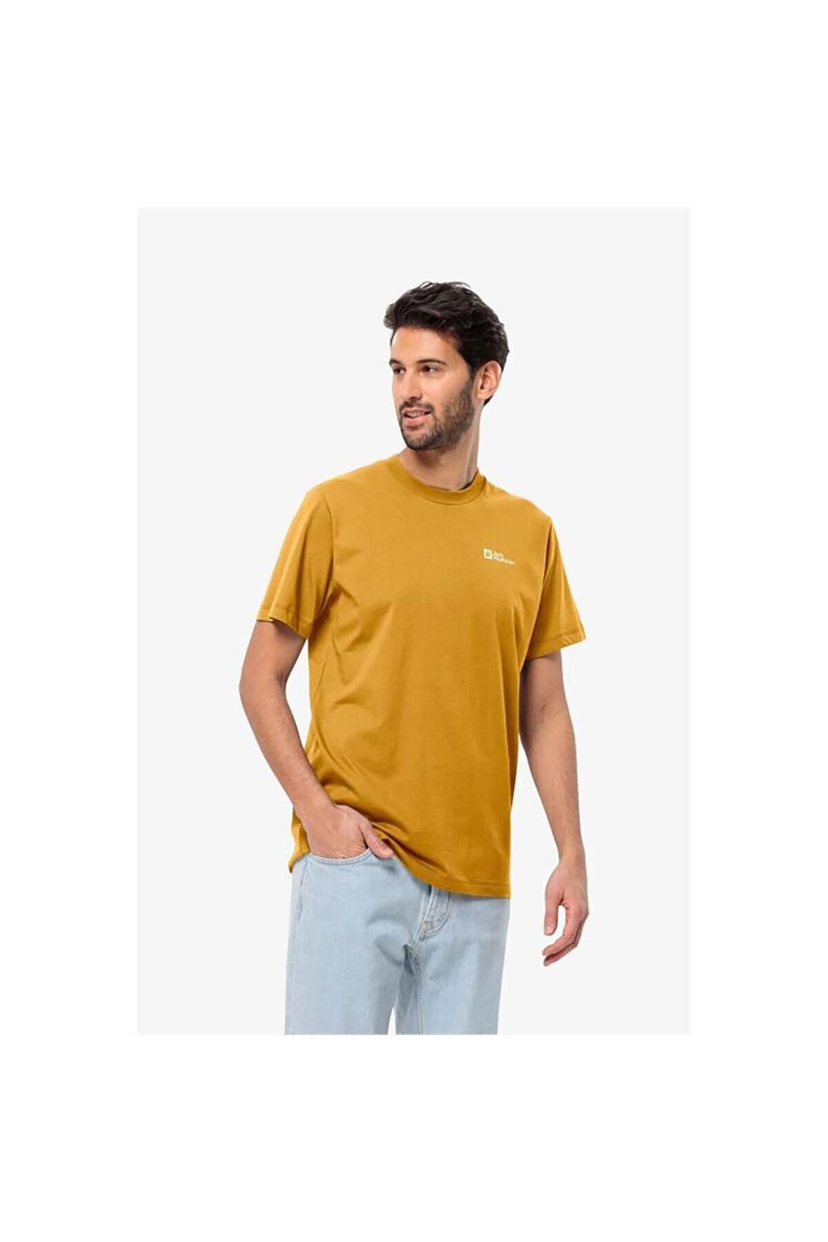 Jack Wolfskin Essential M Erkek Sarı T-shirt