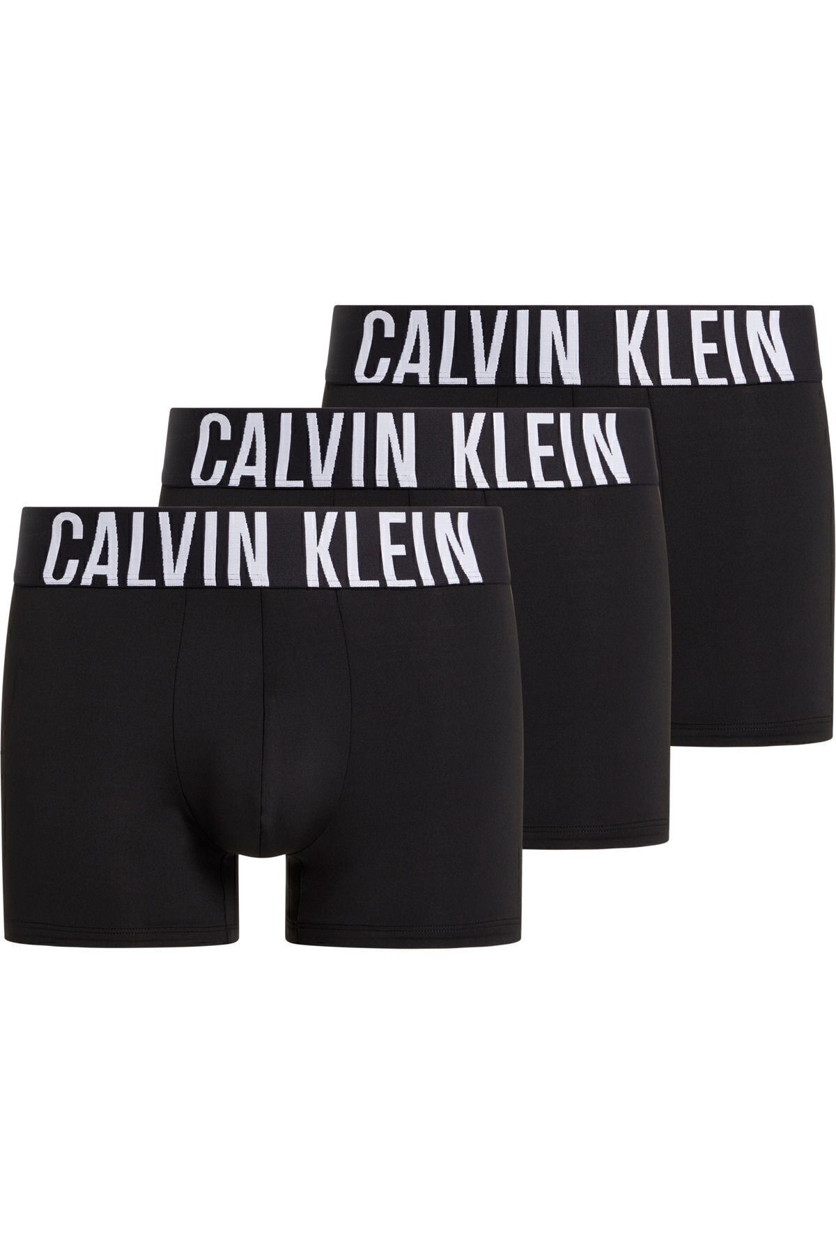 Calvin Klein Erkek Marka Logolu Elastik Bantlı Yüksek Belli Nefes Alabilen Kumaşlı Sportif Görünümlü Siyah Boxer