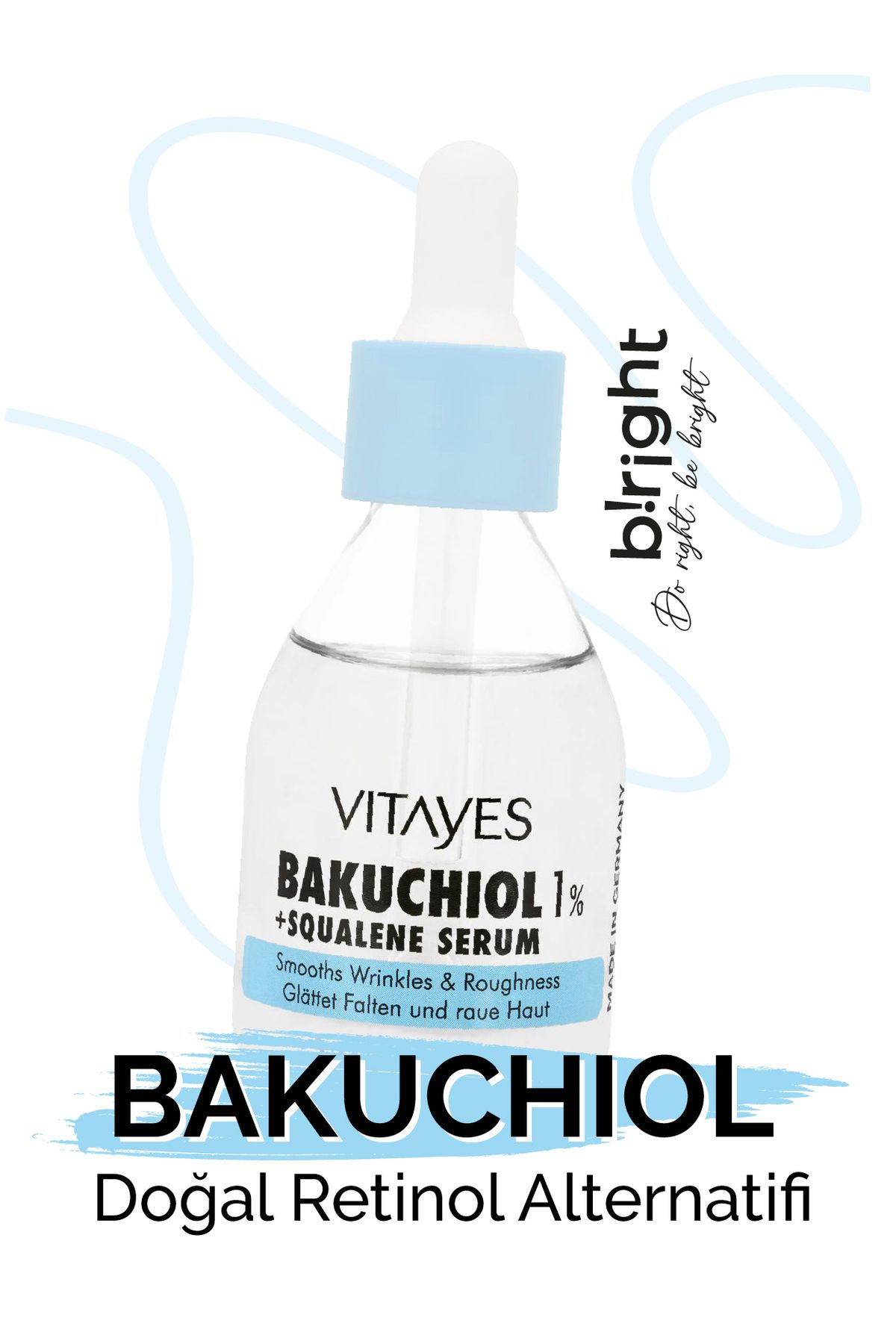 VITAYES Retinol Alternatifi Bakuchiol %1 Squalene Yapıcı Onarıcı Bio Retinol Cilt Serumu