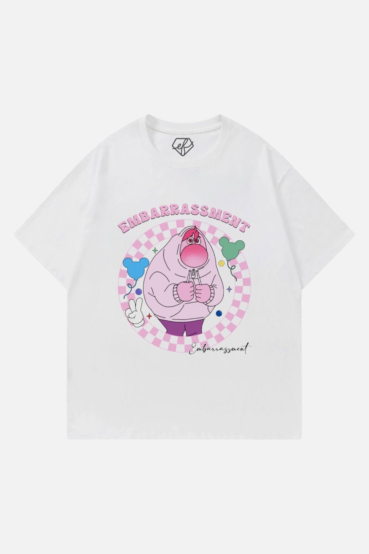 Ef Butik Beyaz Unisex Ters Yüz Embarrassment T-shirt