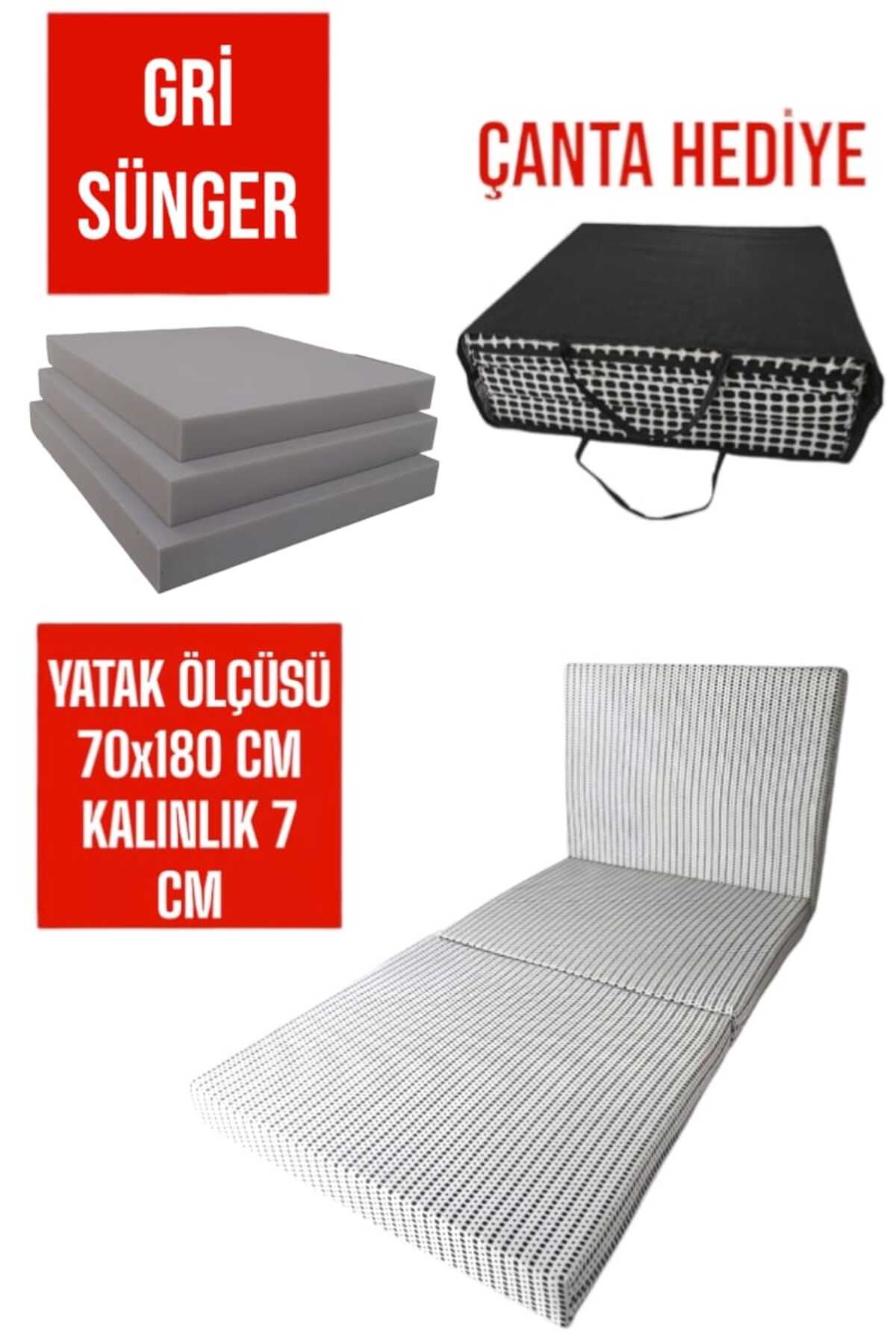 LENSA HOME Katlanır Yer Yatağı-sünger Yatak-minder Yatak-70x180cm 7cm-çok Amaçlı Yatak-akustikküçükbeyaz