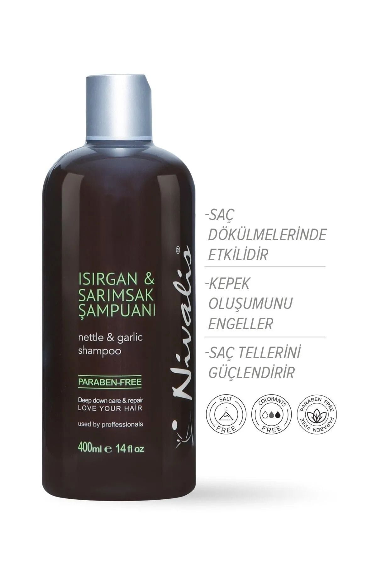 Nivalis Isırgan Sarımsak Şampuanı Saç Dökülmelerine Karşı Yağlı Saçlar Için 400 ml Şampuan