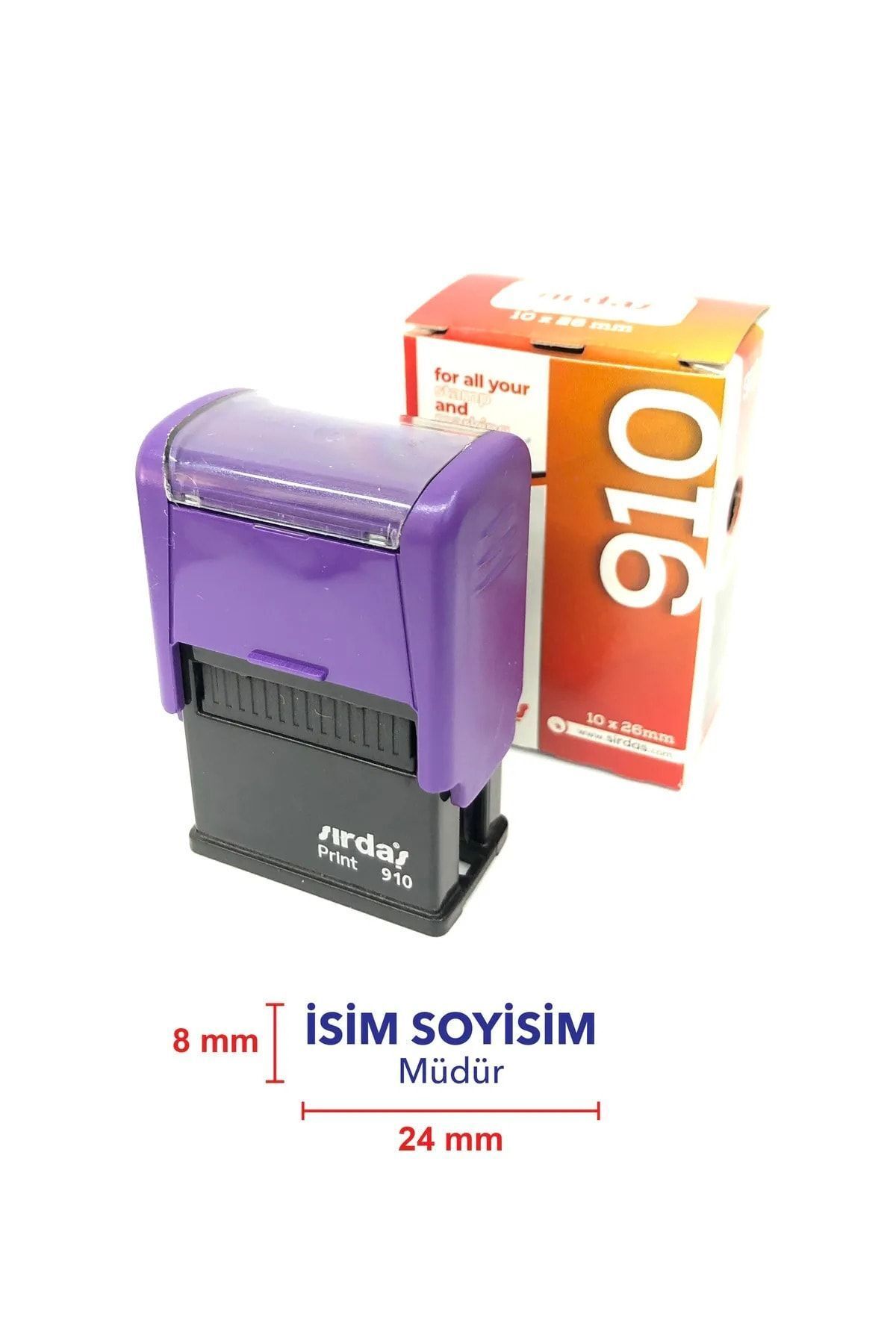 sırdaş 910 Isim Ünvan Kaşesi Mor Makine