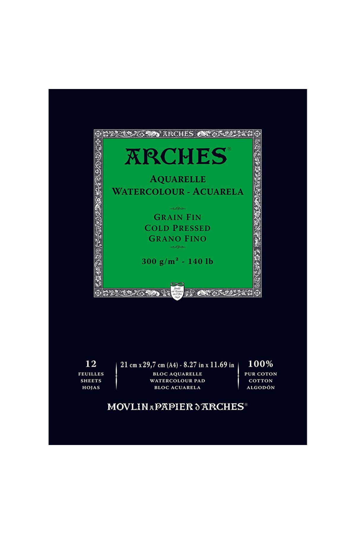 Arches Watercolour Pad Cold Pressed 300g A4 (21x29.7cm) 12 Sayfa