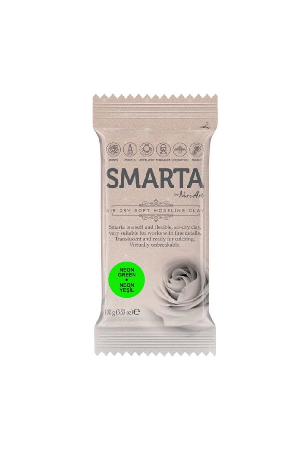 Smarta Modelleme Kil Hamuru 100 gr No:25 Neon Yeşil ( Neon Green)