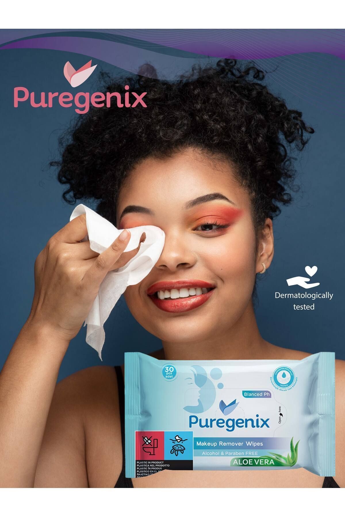 Puregenix Makyaj Temizleme Mendili 10x30'lu 300 Yaprak