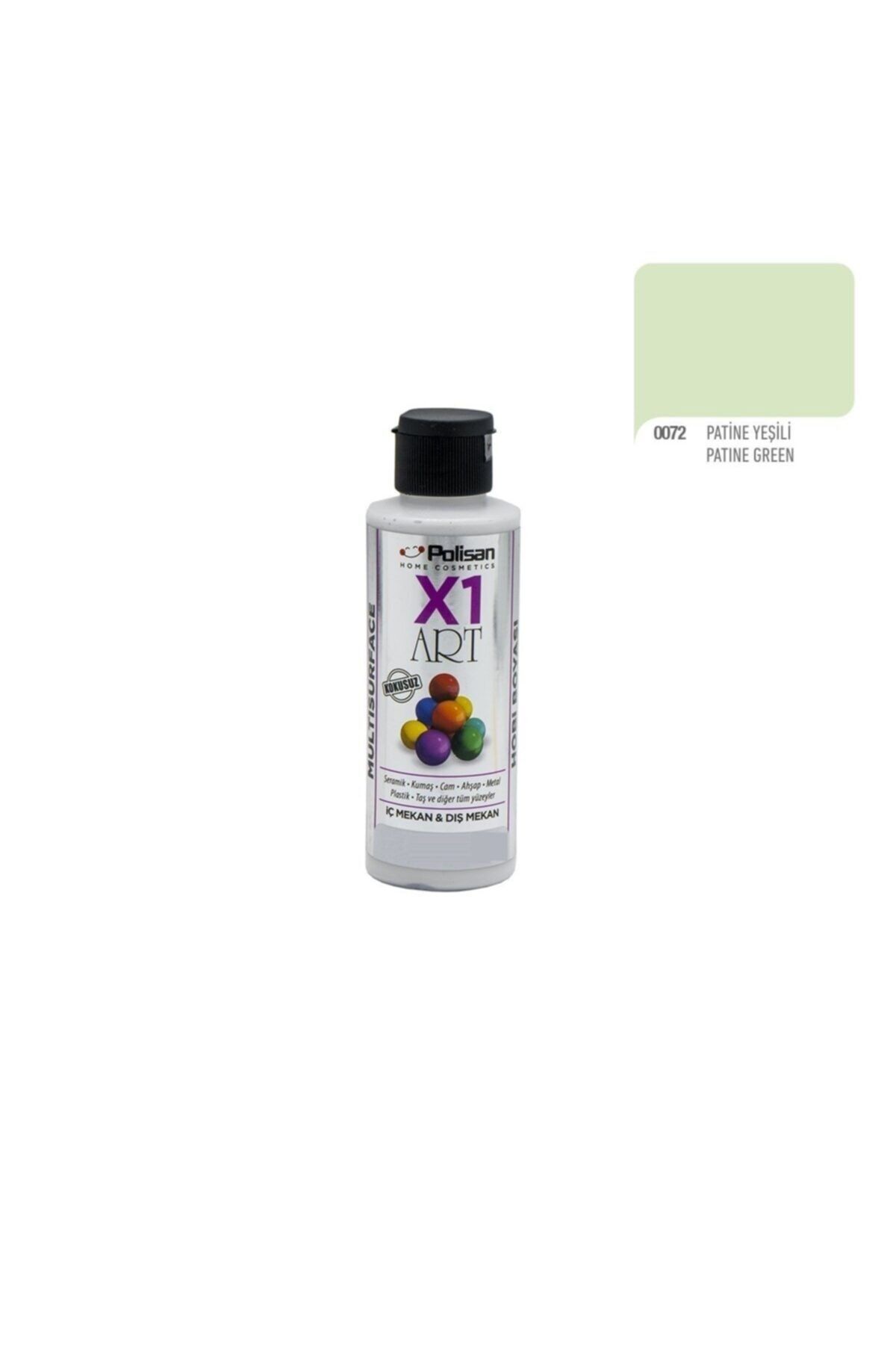 Polisan X1art Multisurface Hobi Boyası 120ml - 0072 Patine Yeşili