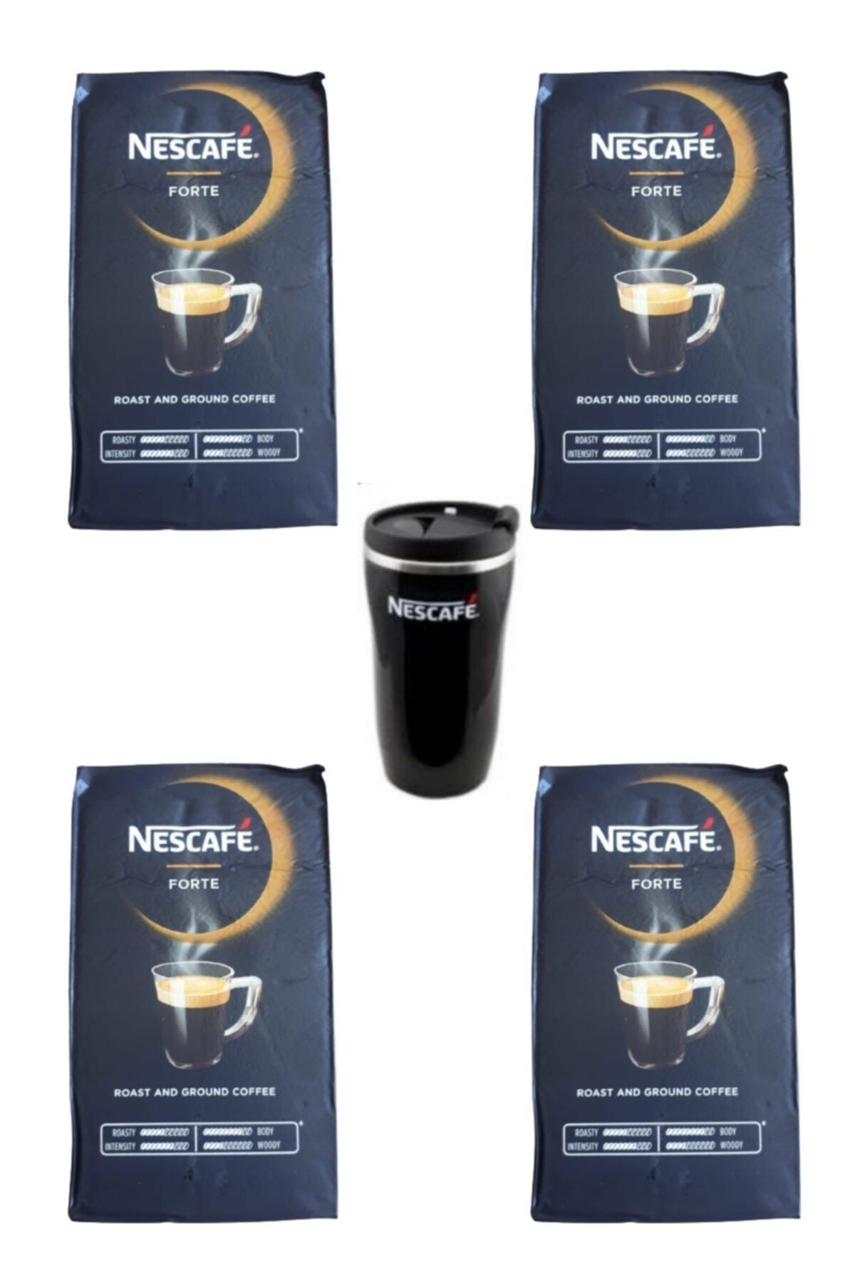 Nestle Nescafe Forte Öğütülmüş Filtre Kahve 4 Adet 500 gr + Termomug