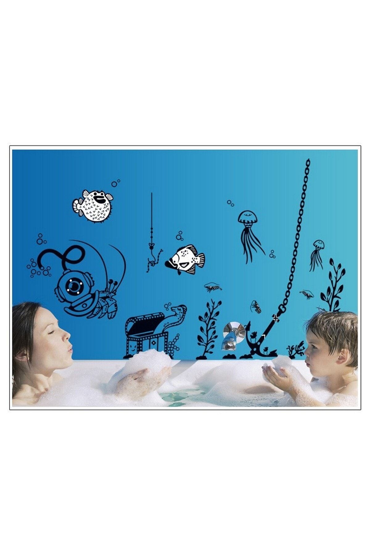 CRYSTAL KIDS Sualtı Deniz Temalı Çocuk Odası Ve Ev Dekorasyonu Pvc Duvar Sticker