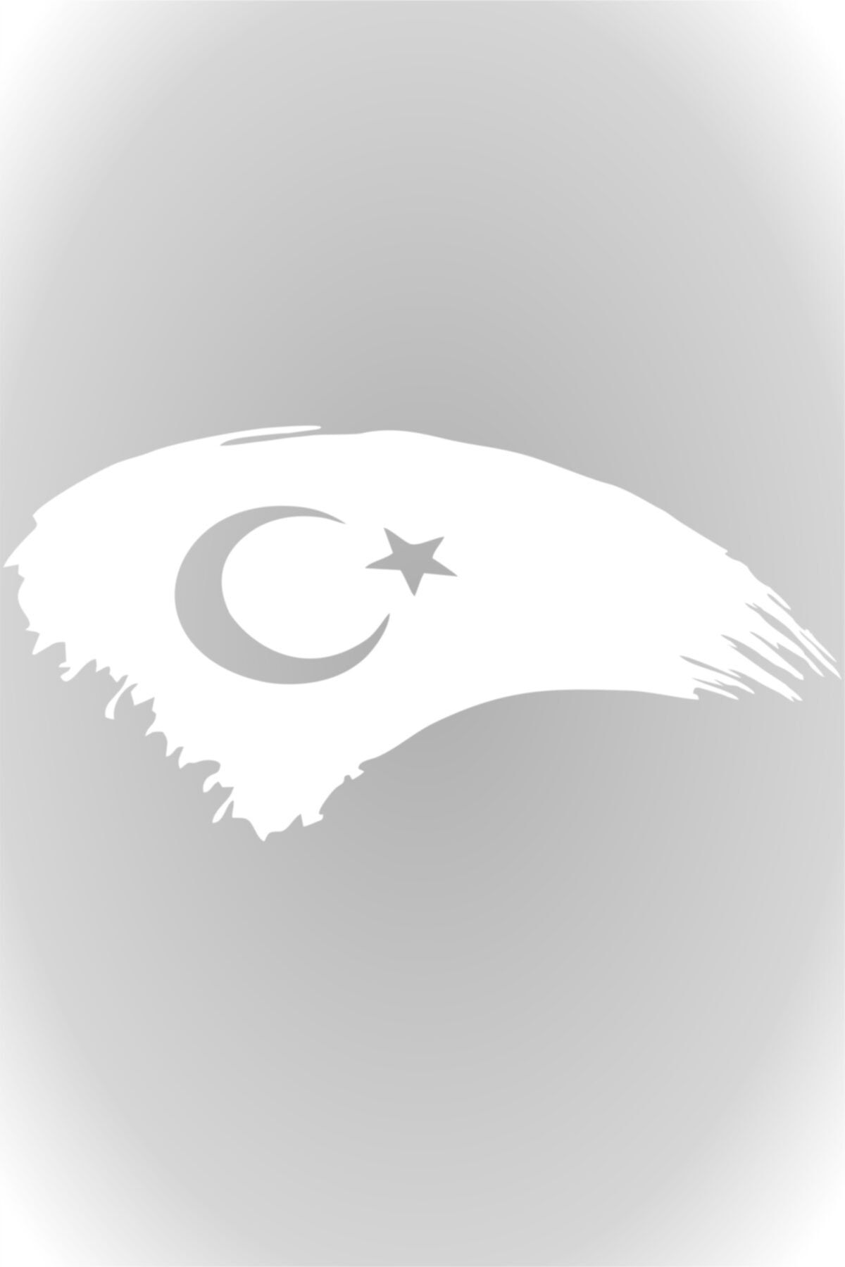 Quart Aksesuar Türk Bayrağı Türkiye Bayrak Sticker Beyaz 15 X 7,5 Cm
