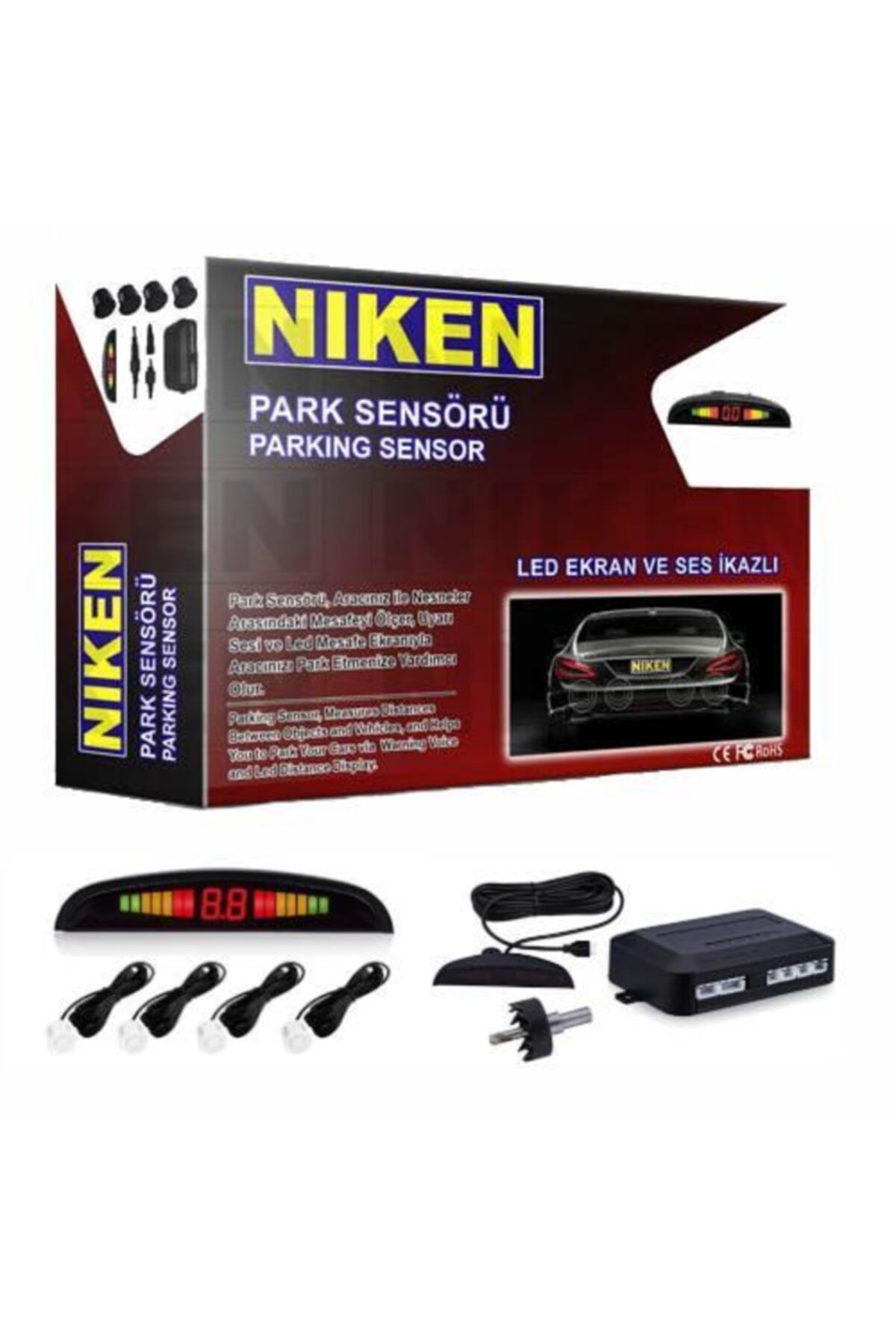 Niken Park Sensörü Ekranlı Ve Ses Ikazlı Garantili Beyaz