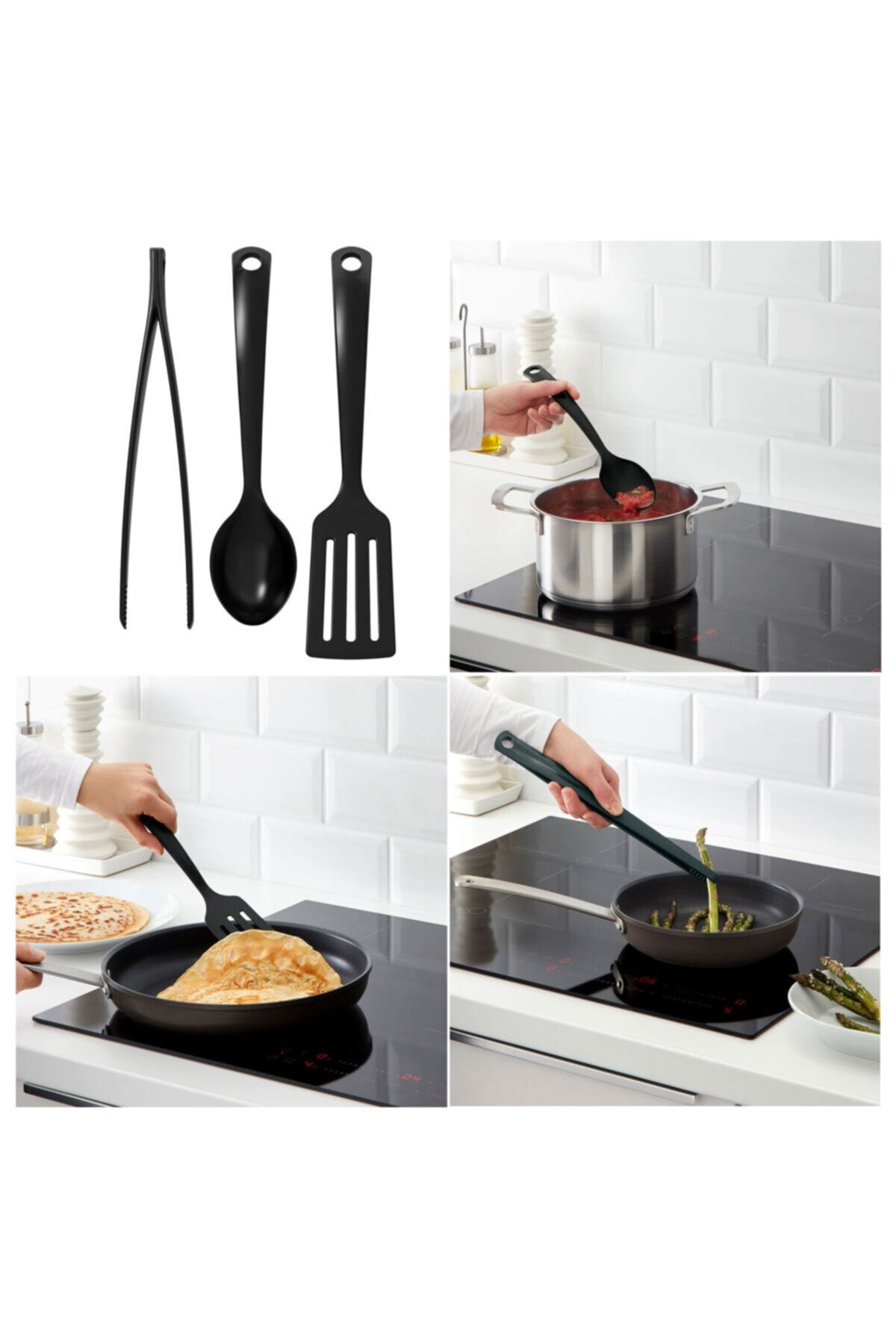 IKEA Gnarp Maşa-kaşık-spatula 3'lü Mutfak Pişirme Seti