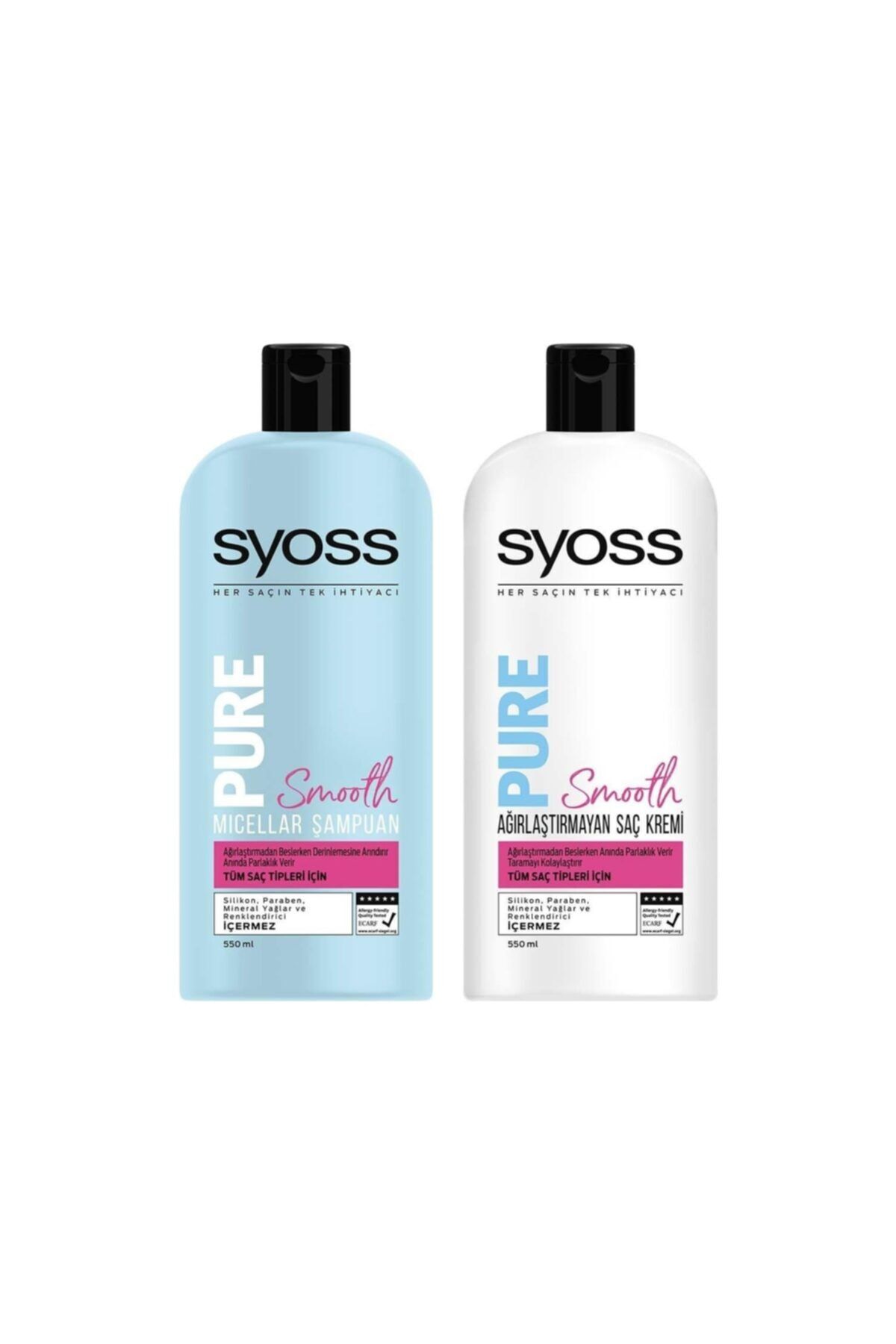 Syoss Pure Smooth Mıcellar Şampuan 500 Ml+ Agırl. Sac Kremi