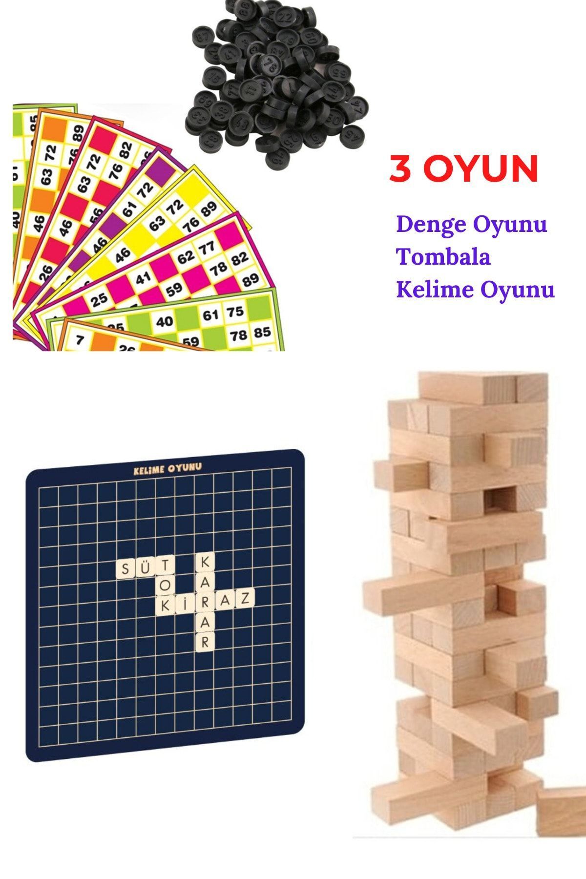 O&S Oyun ve Sanat Eğlen-Üret Yılbaşı Oyunları, Yılbaşı Oyun Eğlence Seti, Kelime Denge Oyunu, Tombala, (TONBALA)