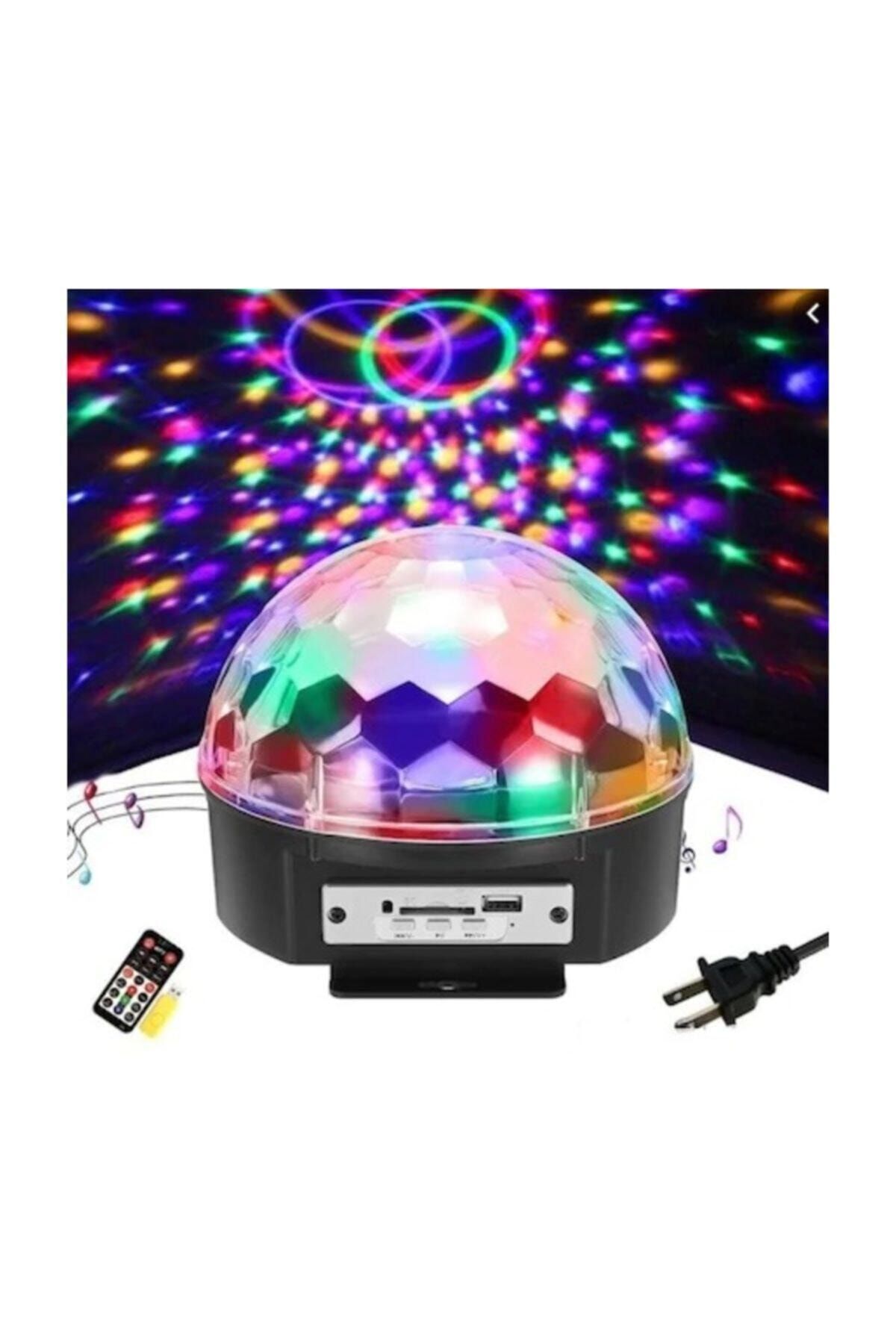 TECHNOMEN Sese Duyarlı Bluetoothlu Led Küre Disko Topu Renkli Işıklı Kumandalı Disko Topu