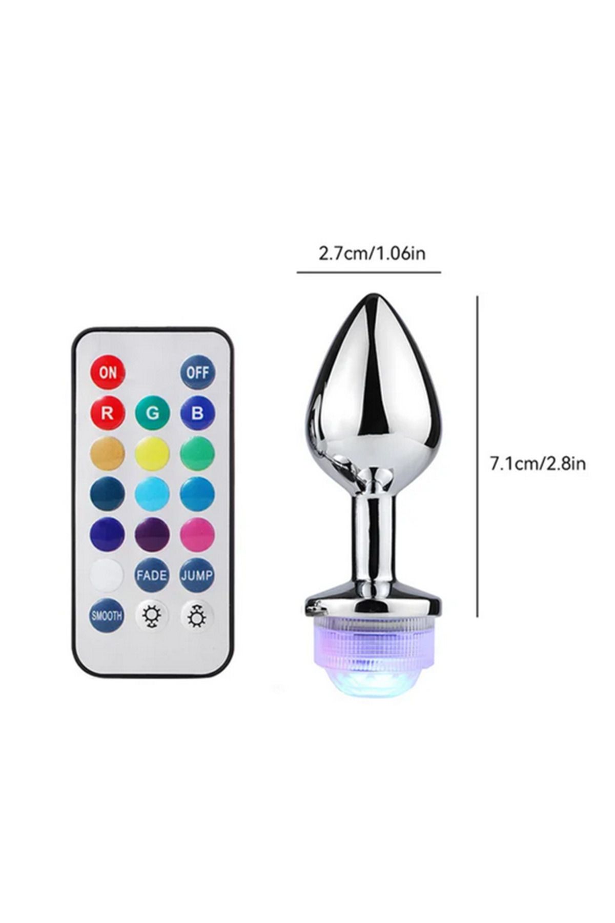 NEKA MARKT Uzaktan Kumandalı LED Işıklı Küçük Boy Çelik Anal Plug