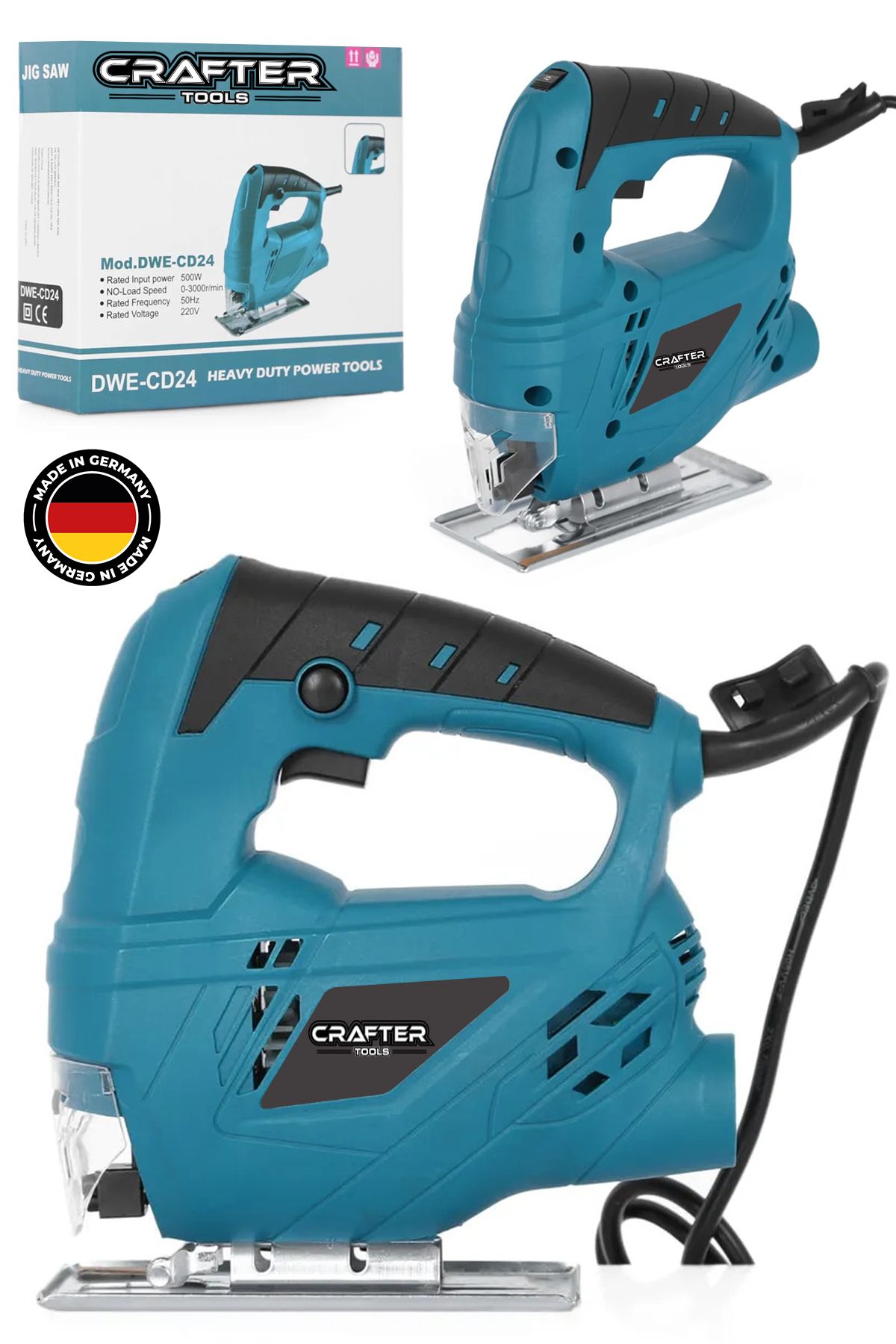 CRAFTERTOOLS Germany Bakır Sargılı Professional Devir Ayarlı Dekupaj Bıçkı Testere Makinası