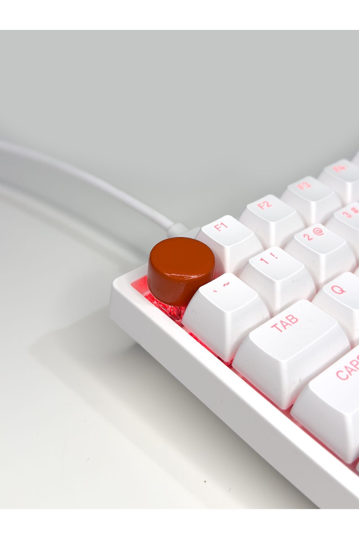 buffed Round Mekanik Klavye Tuşu Kırmızı Artisan Keycaps Gamer Aksesuar buffed