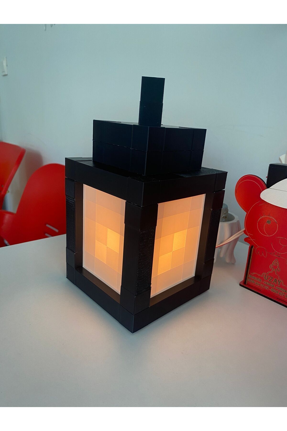 Onurlu Robotik Minecraft Lantern (Masa Lambası)