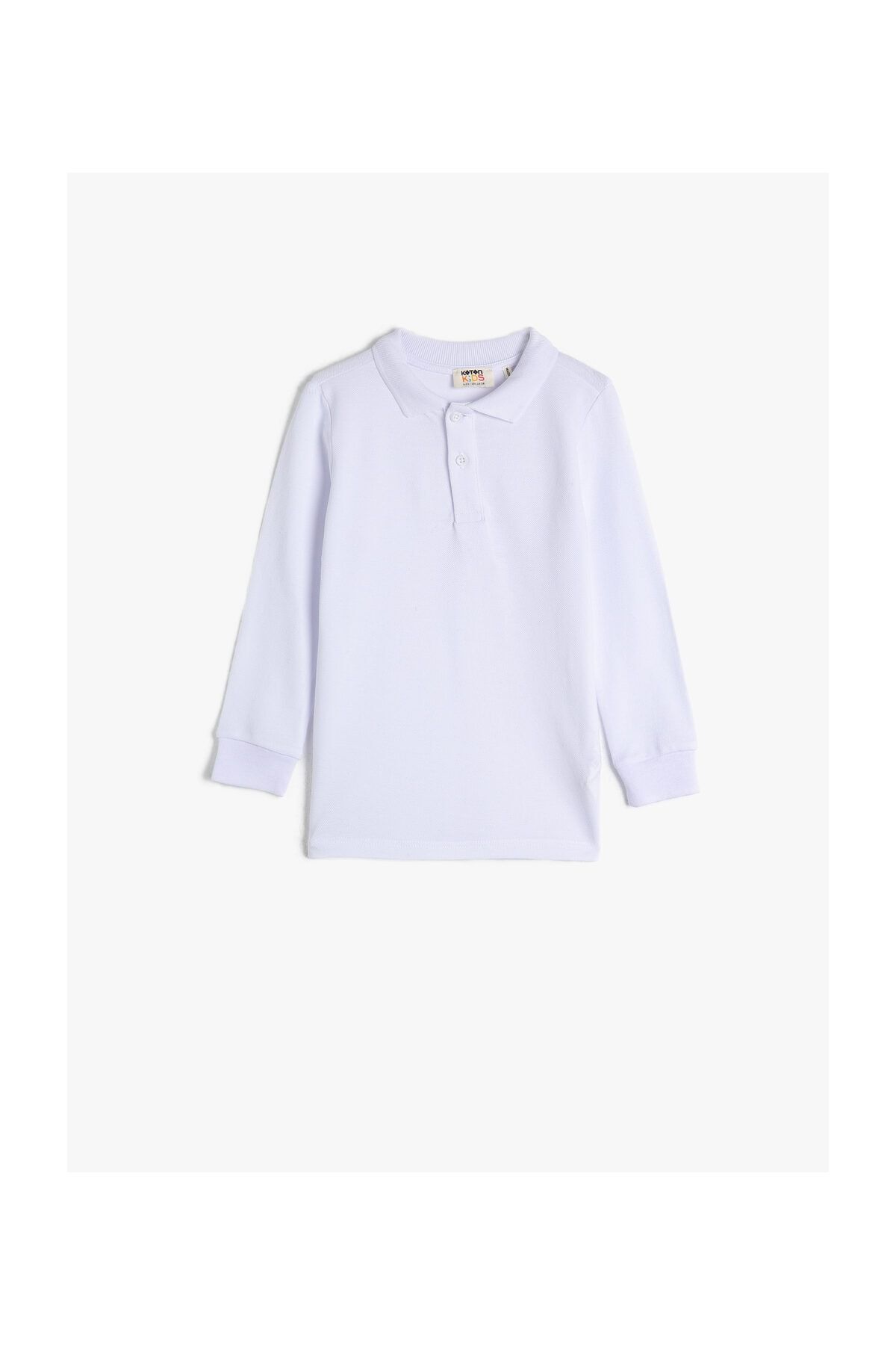 Koton Erkek Çocuk Beyaz Polo Yaka T-Shirt 1KKB18890OK