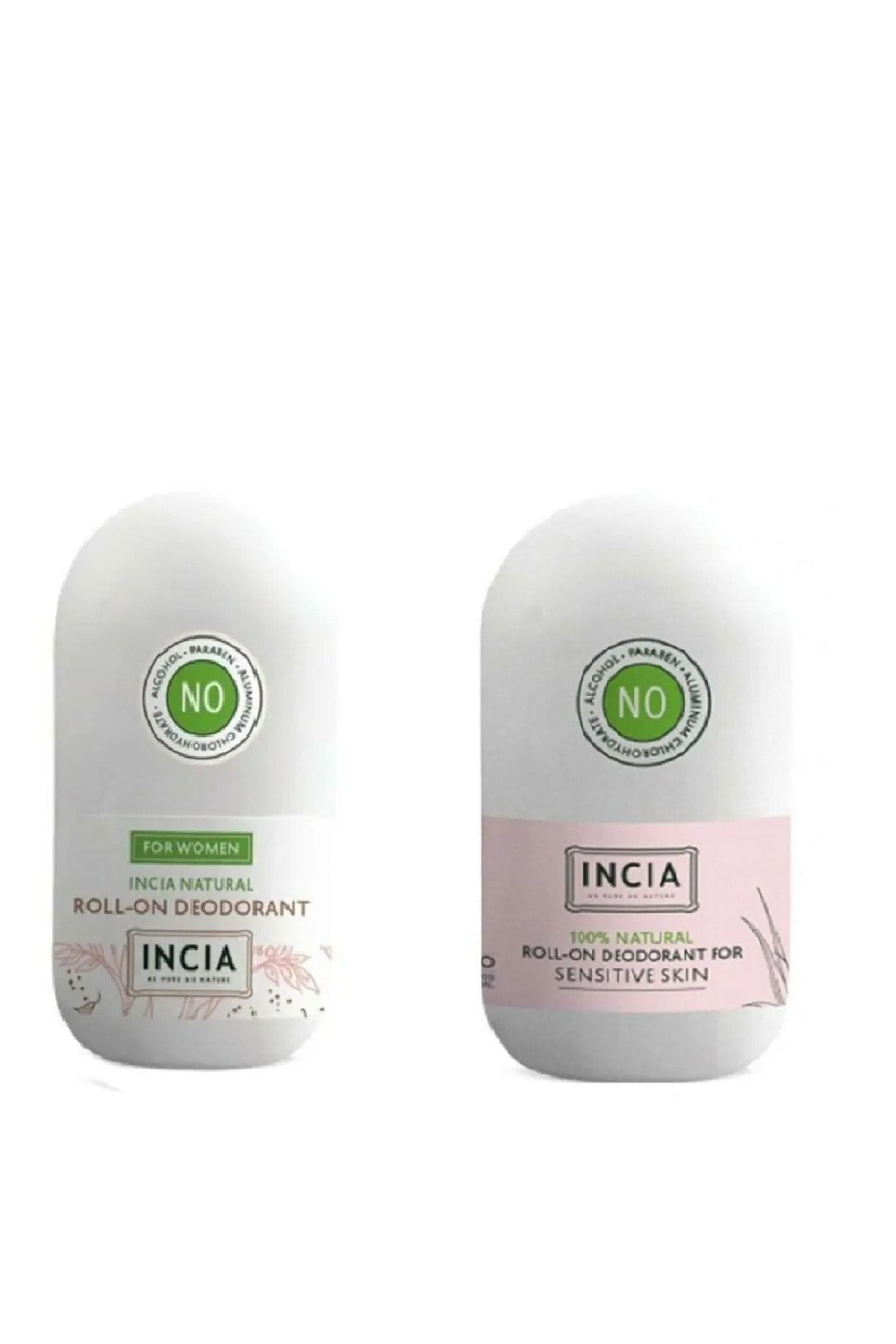INCIA Doğal Roll-on Deodorant Kadınlar Için + Sensitive 2'li Set