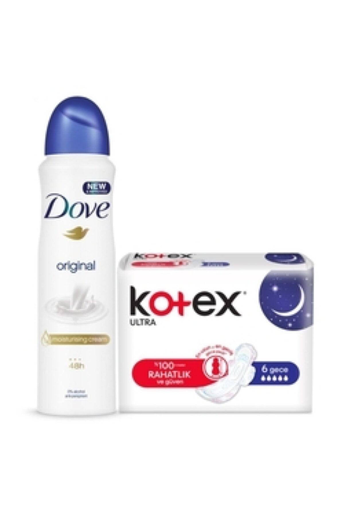 Dove Orginal Deo + Kotex Ultra Gece 6lı