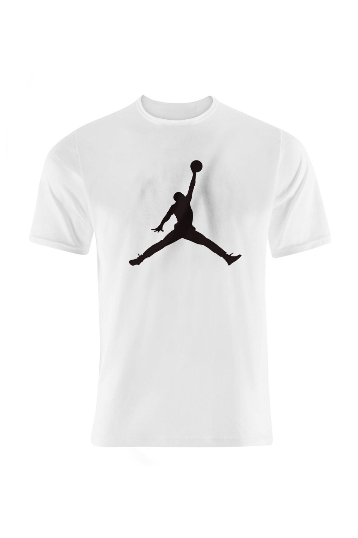 OkeanoX Erkek Beyaz Jordan Baskılı Basketbol Tshirt
