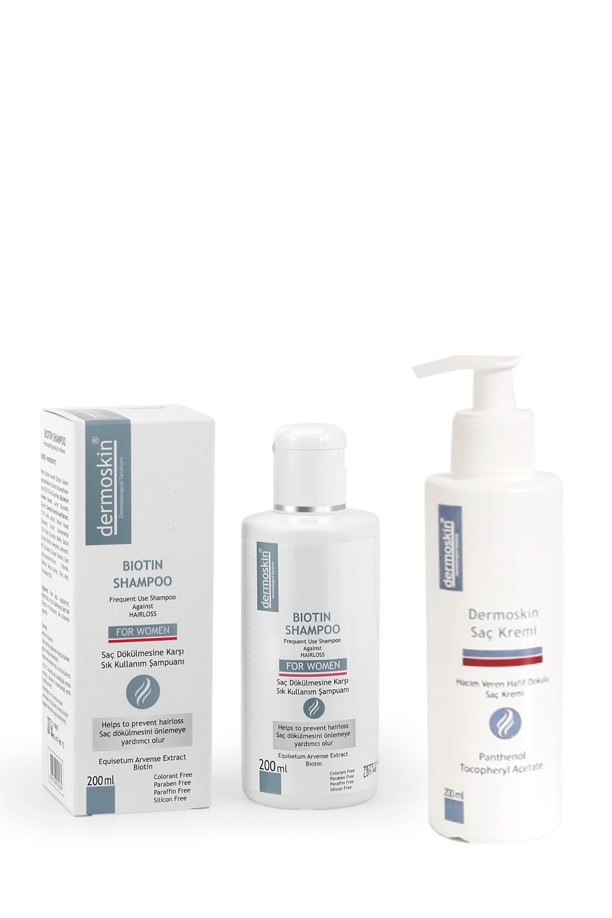 Dermoskin Biotin Şampuan (kadın) + Saç Kremi Hediyeli Avantaj Paket 200 Ml