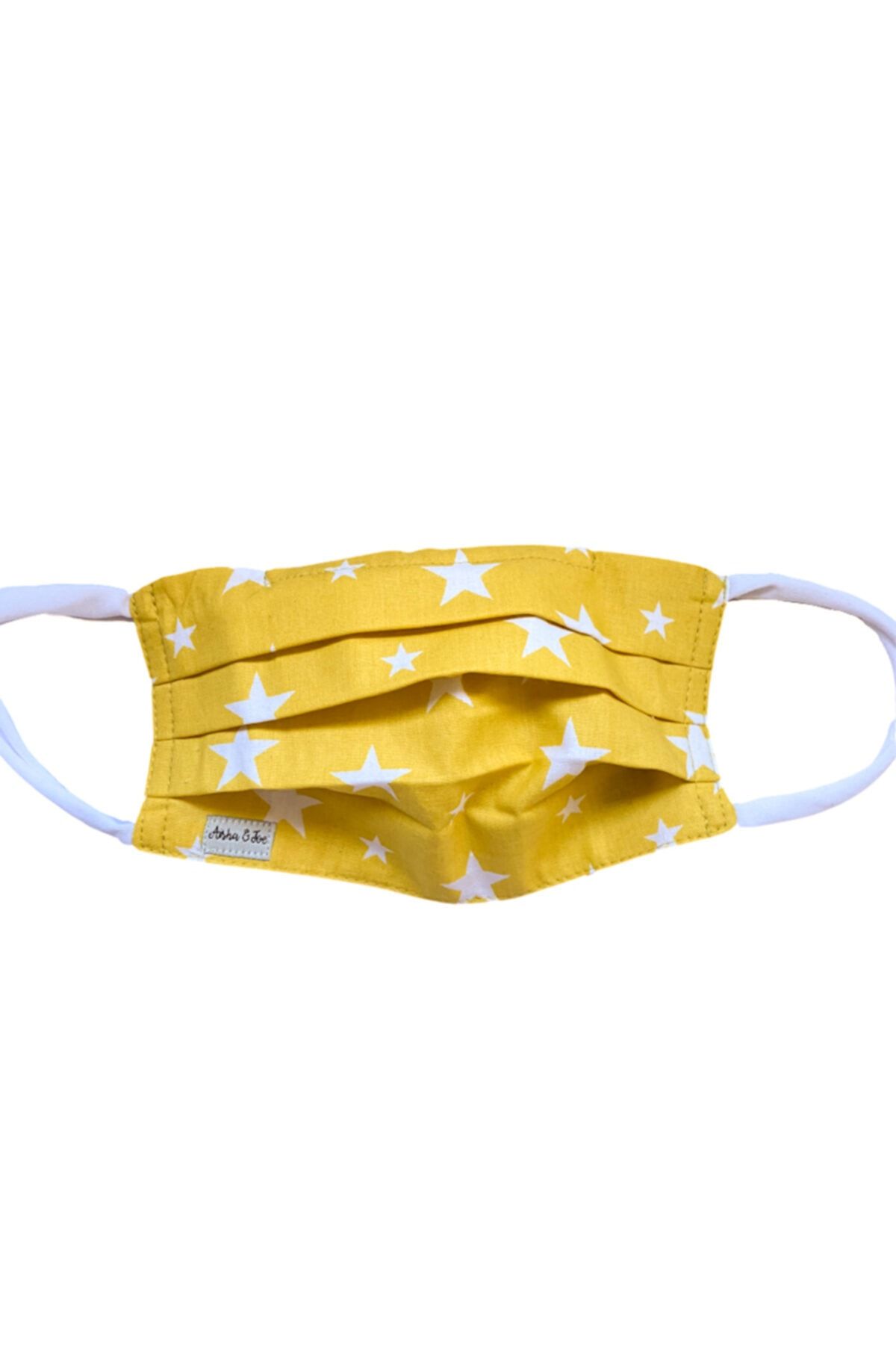 Aisha & Joe Sarı Yıldız Yıkanabilir Maske
