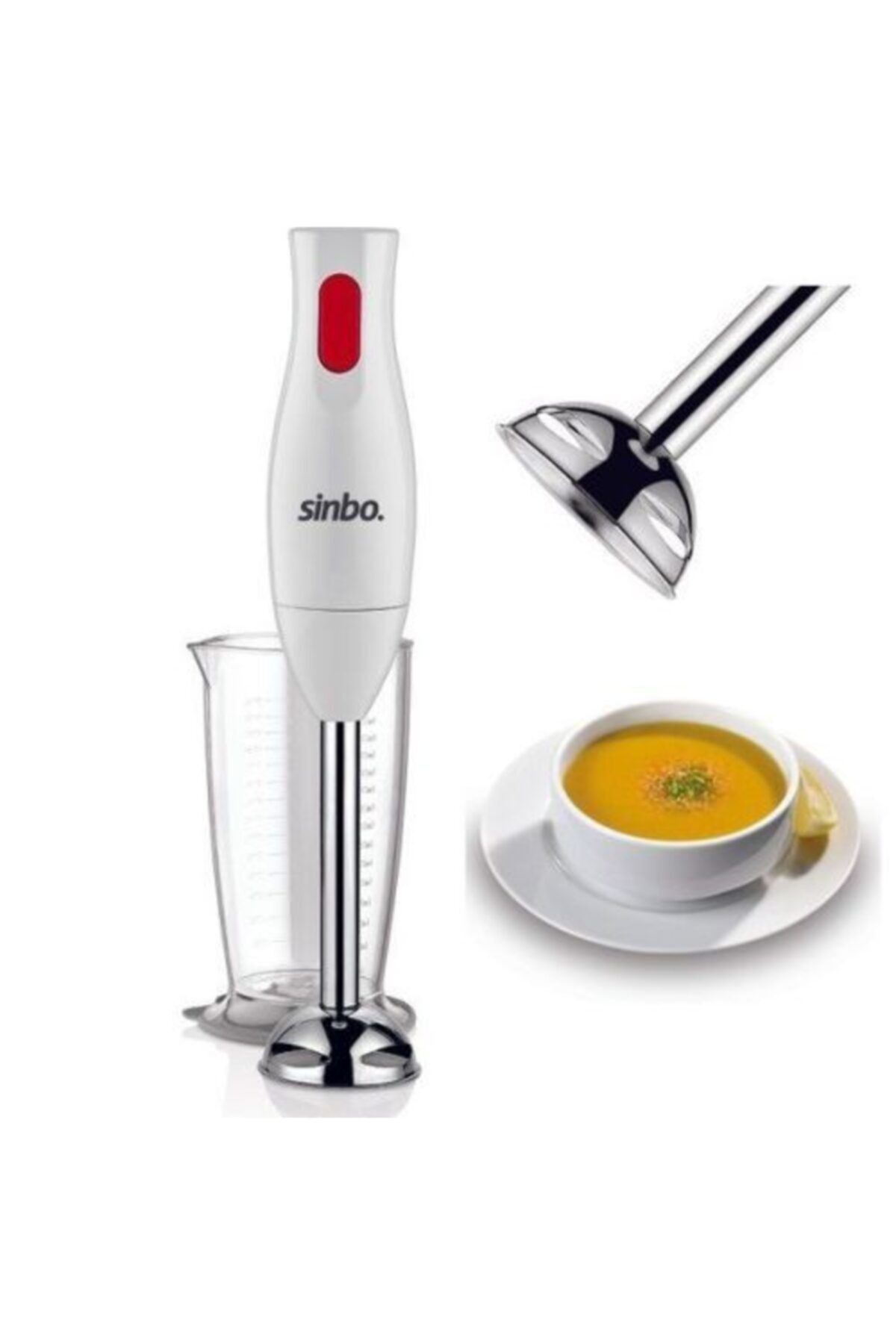 Sinbo Shb-3102 Beyaz Blender Orıjınal El Blenderi Beyaz Emniyet Sistemli Paslanmaz Bıçaklar