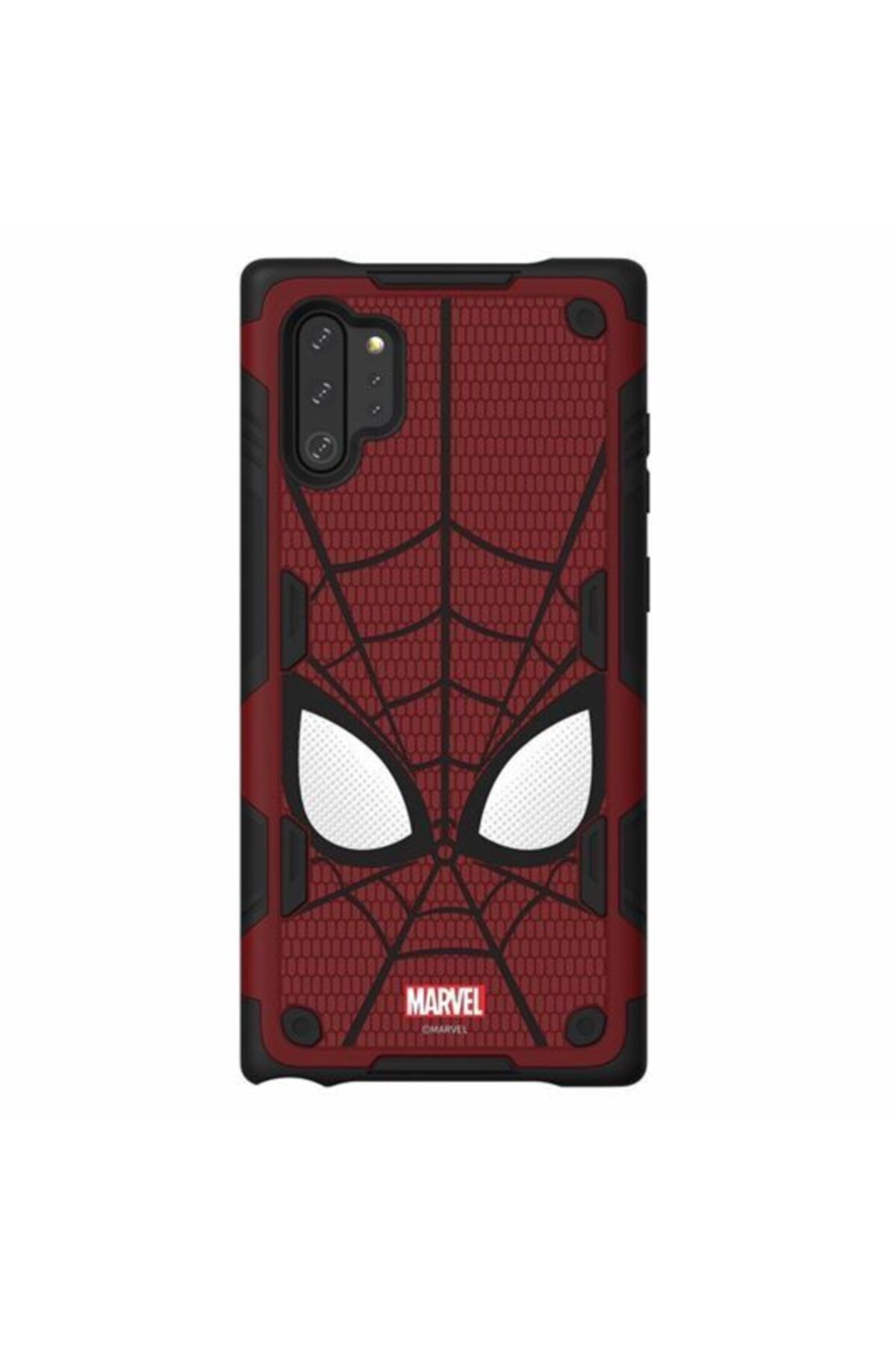 Samsung Note10+ Plus Marvel Spiderman Akıllı Kapak - Kırmızı