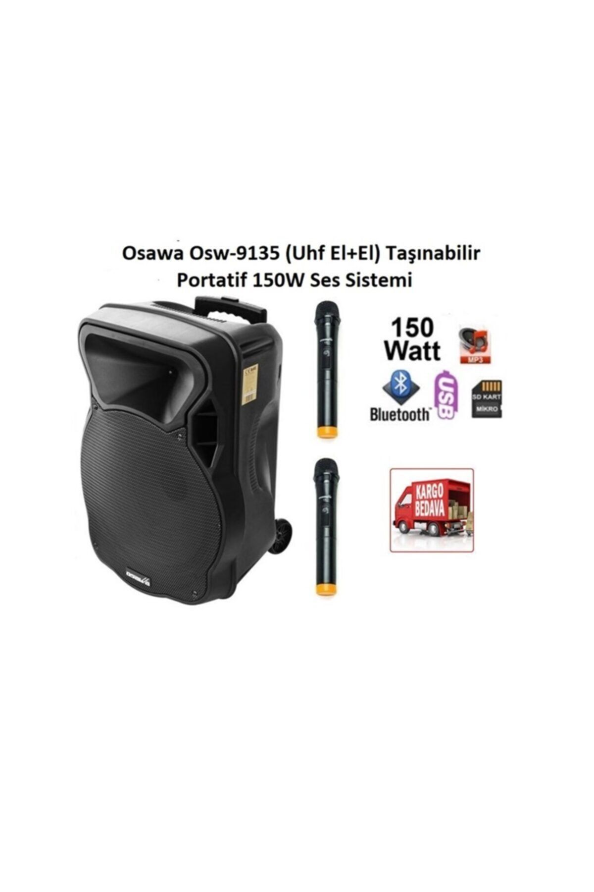 OSAWA Osw-9135 Taşınabilir Portatif Seyyar Ses Sistemi 150 Watt