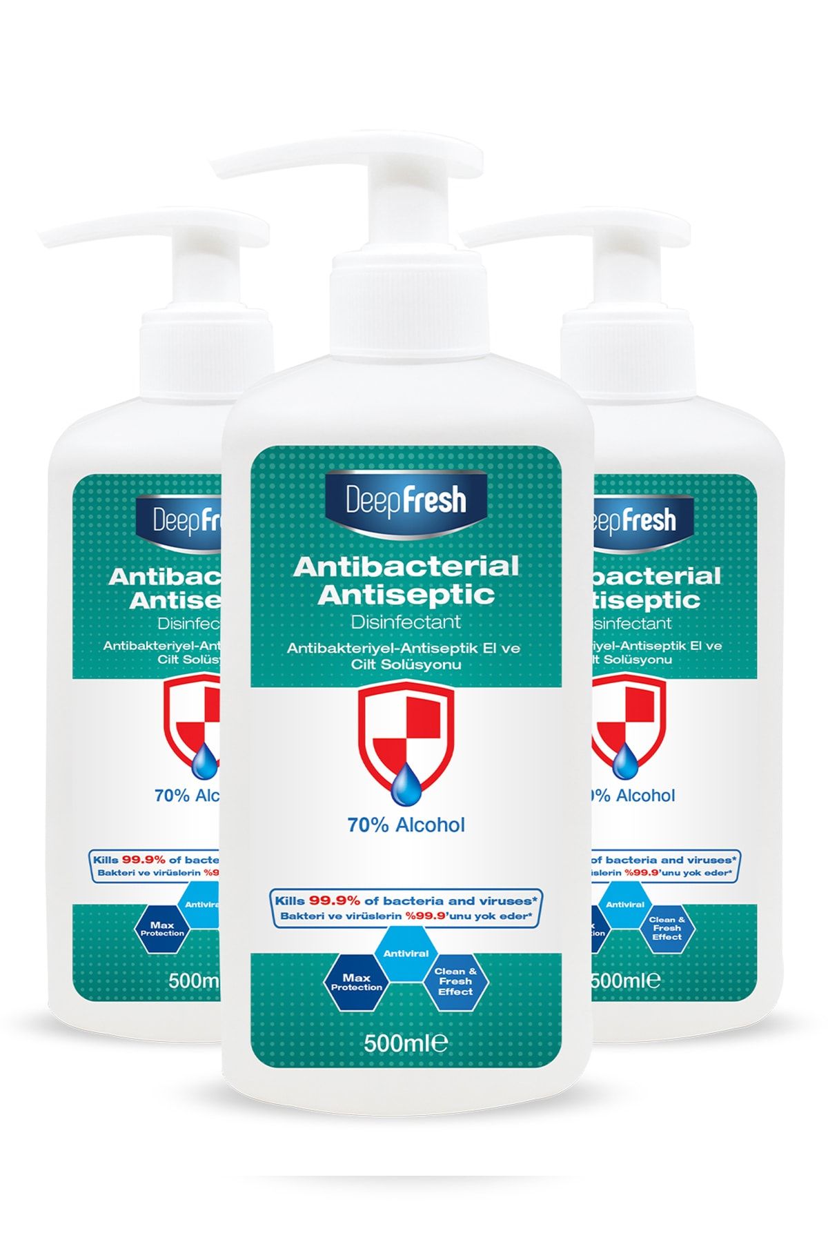 Deep Fresh Antiseptik Dezenfektan 500 Ml X 3 Adet