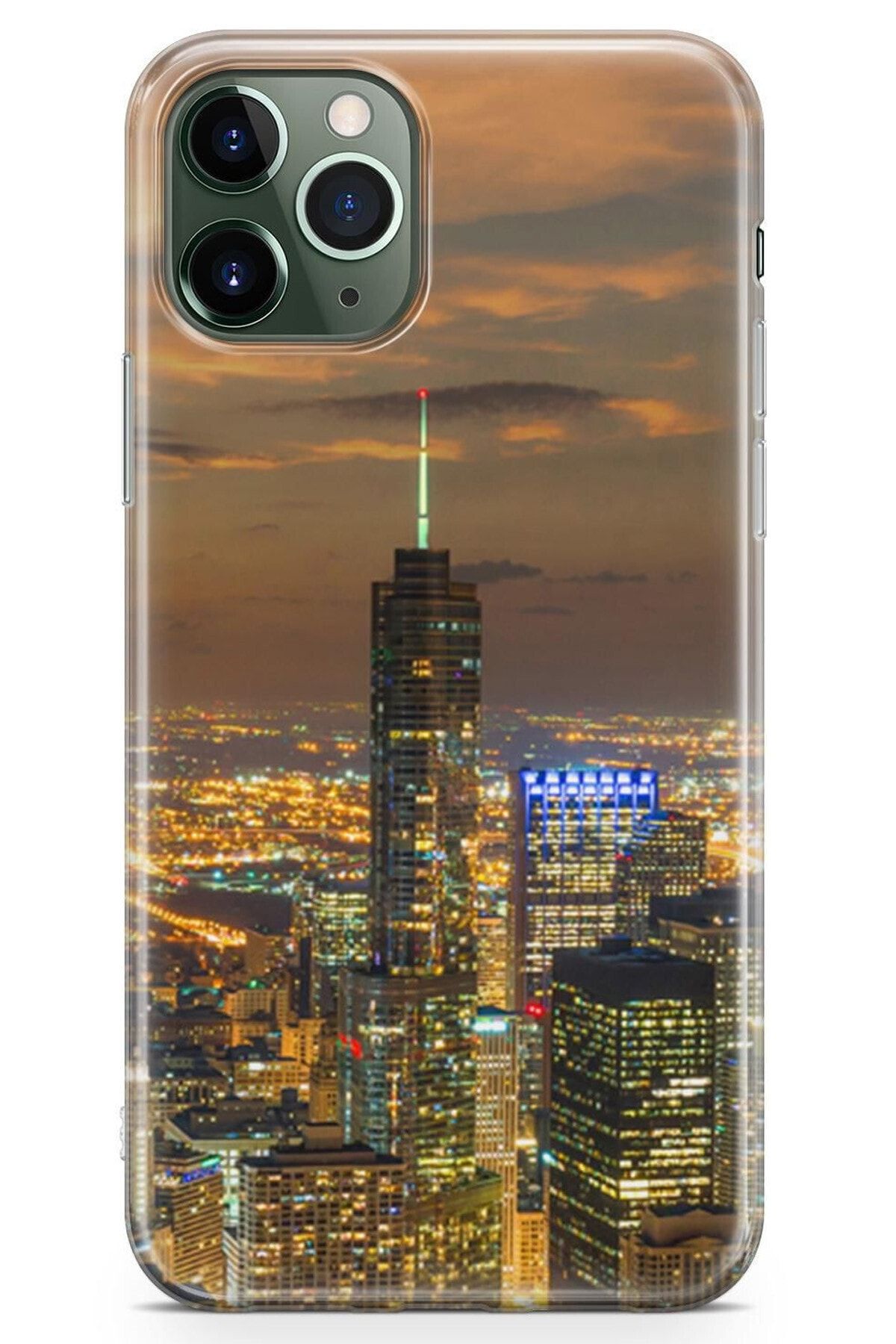 Zipax Huawei P40 Pro Kılıf Şehir Merkezi Desenli Baskılı Silikon Kilif - Mel-109579