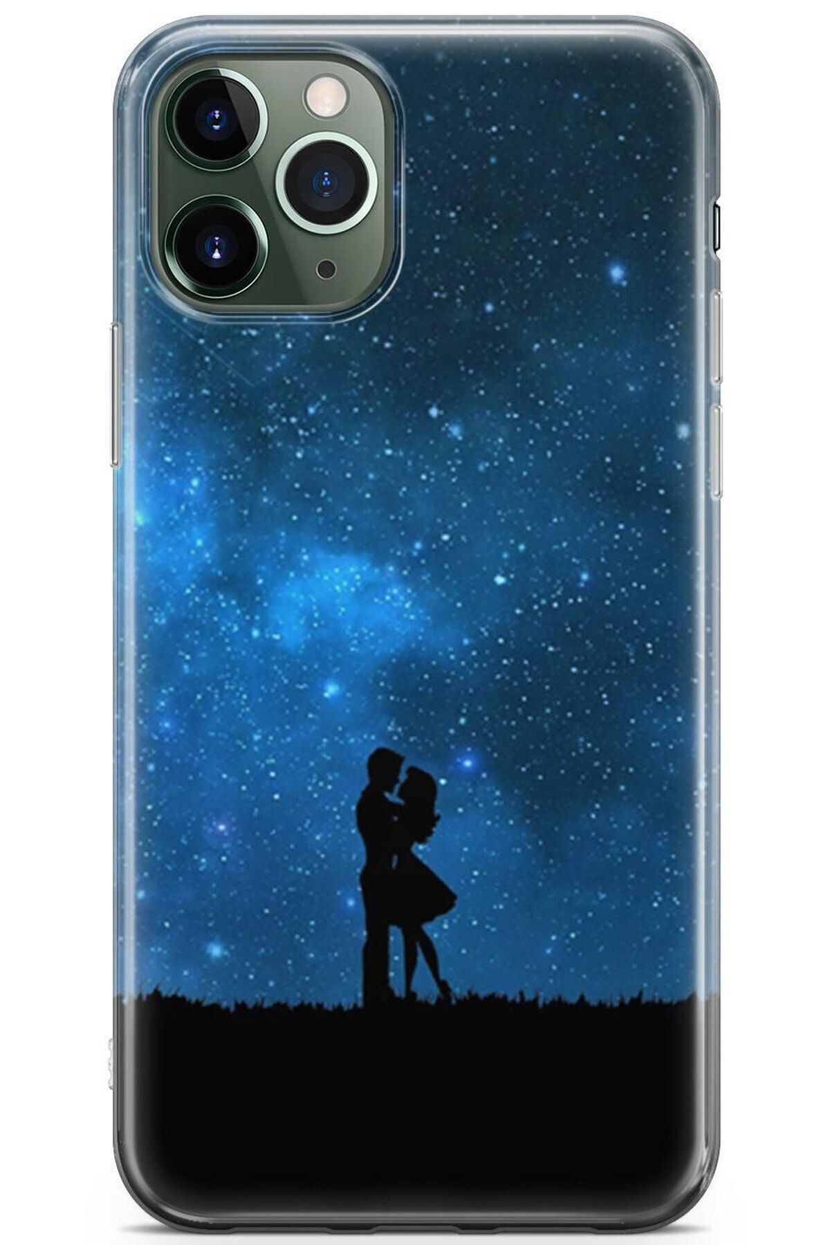 Zipax Samsung Galaxy M11 Kılıf Gece Ve Yarasa Desenli Baskılı Silikon Kilif - Mel-109518