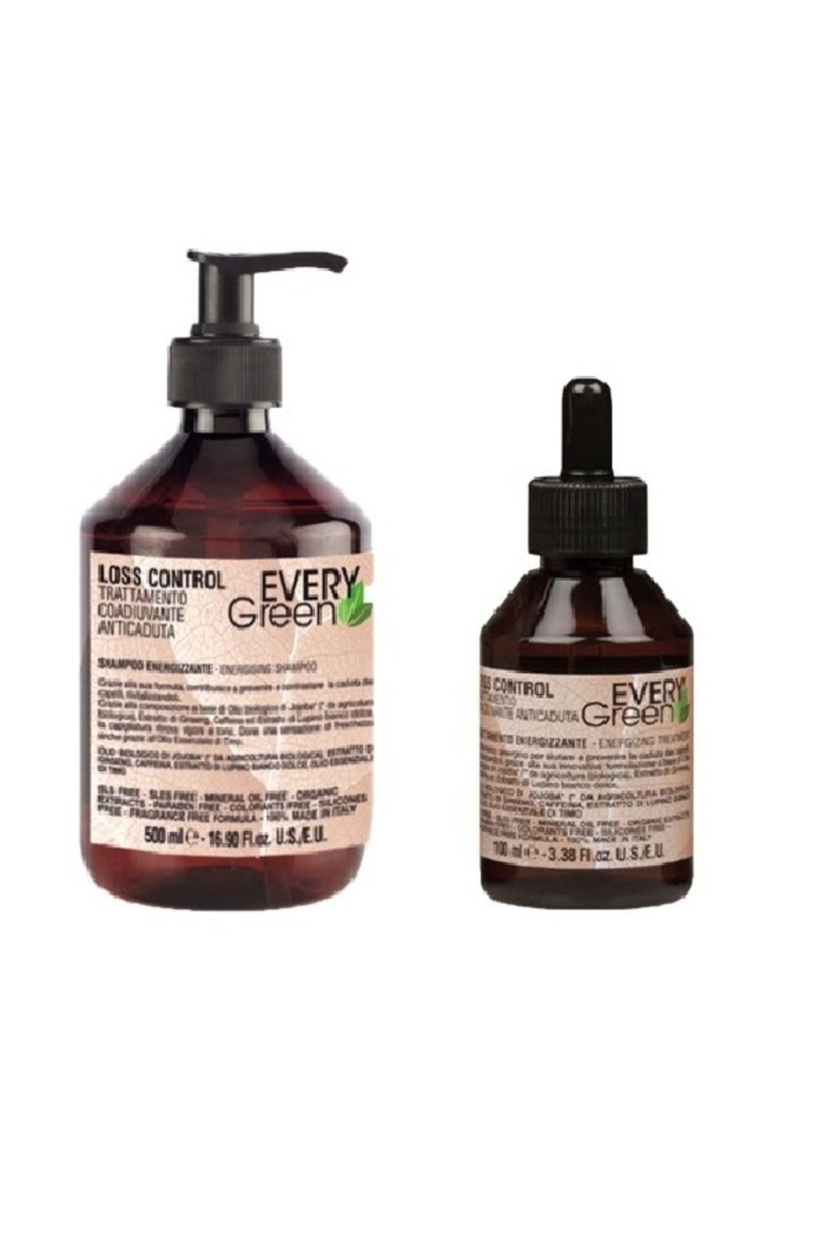 EveryGreen Güçlendirici ve Saç Dökülme önleyici seris Şampuan 500 ml + 100 ml Serum - Loss Control