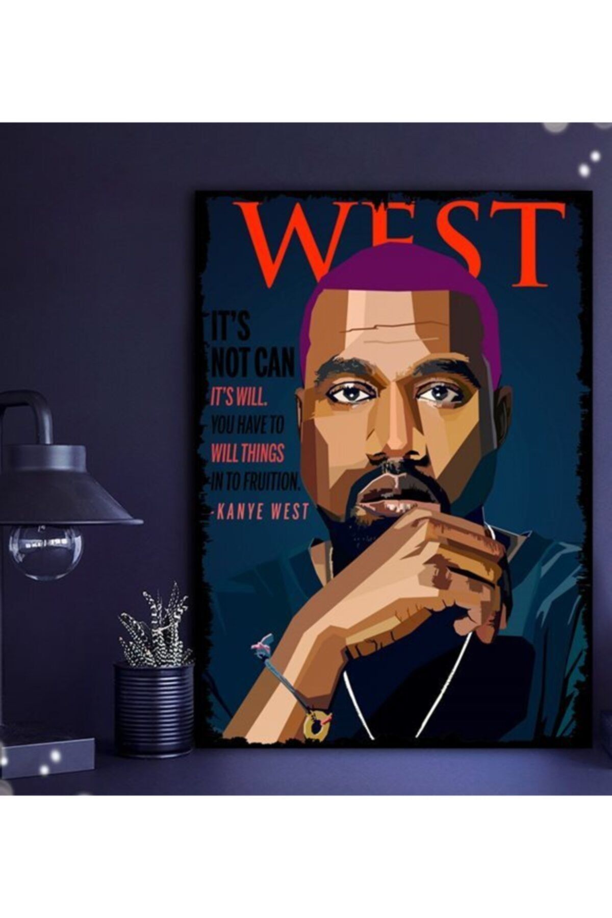 Tontilika Kanye West Ünlü Rapper Tasarım 21x30cm Hediyelik Dekoratif 8mm Ahşap Tablo
