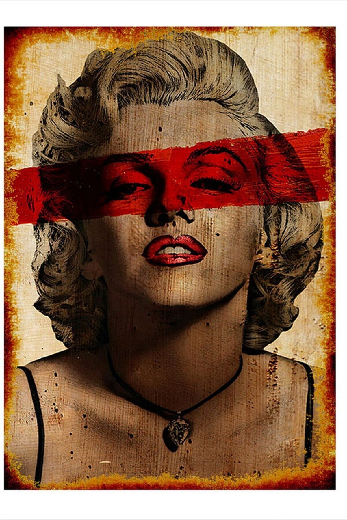 Tablomega Marilyn Monroe Desenli Ahşap Tablo 35cm X 50cm