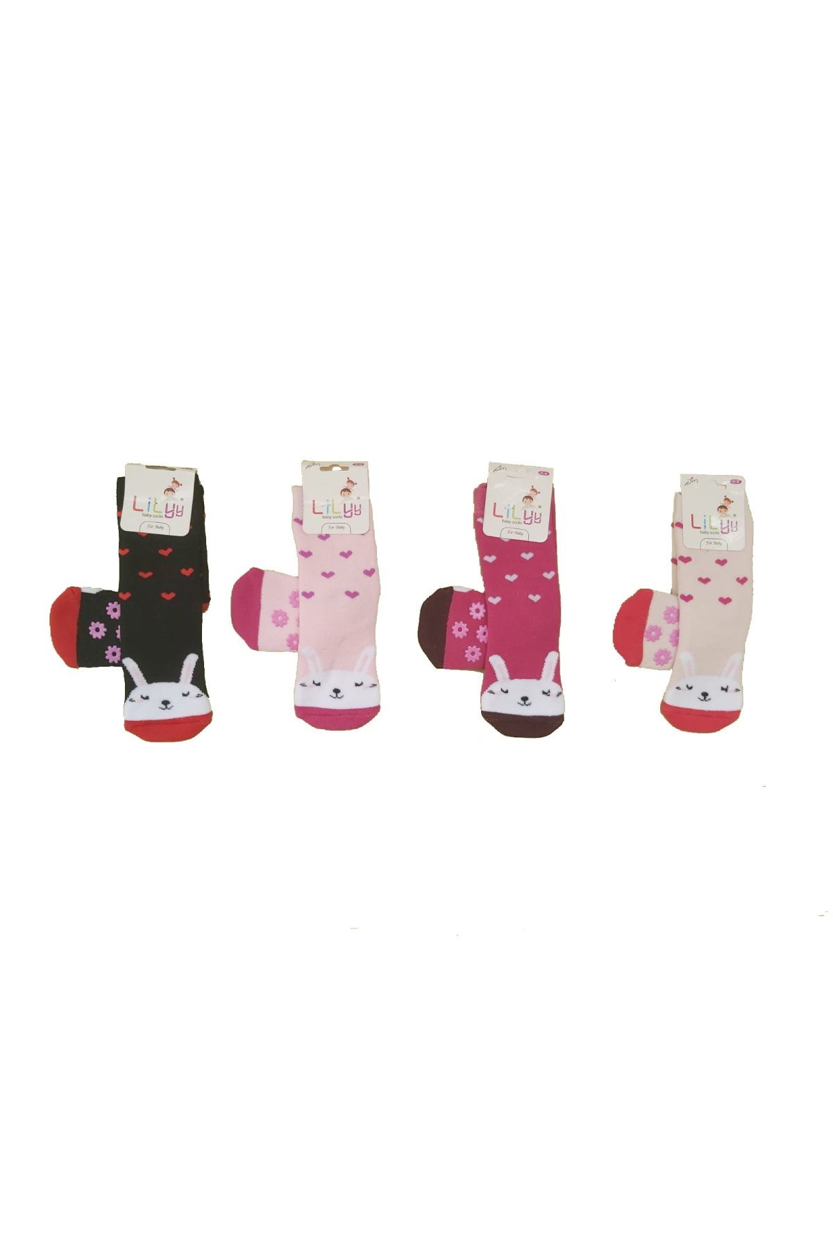 Lilyy Baby & Kids Socks Kız Çocuk 3 Adet Taban Kaydırmaz Havlu Soket Çorap