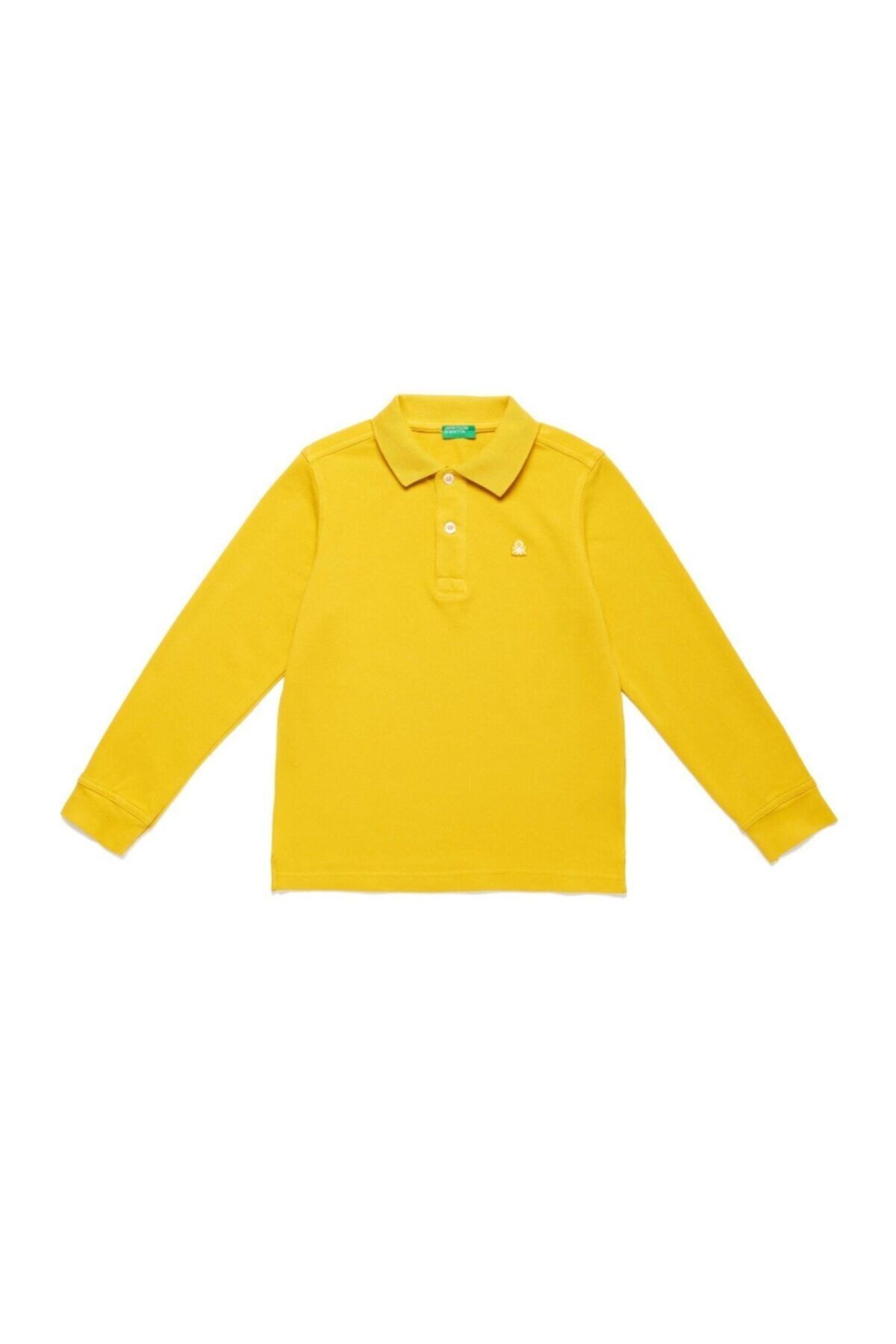 United Colors of Benetton Erkek Çocuk Sarı Logo Pike Polo Tshirt 012