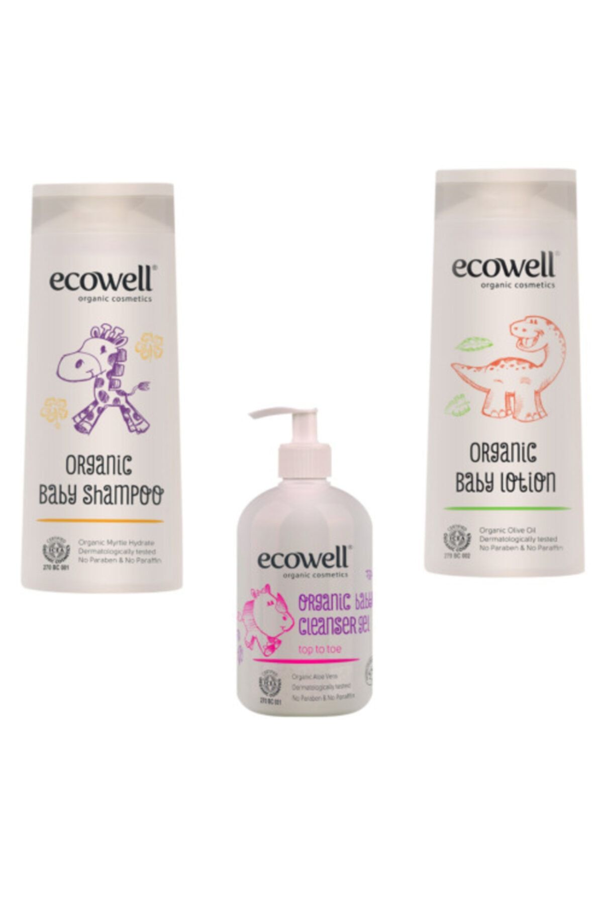 Ecowell Organik Bebek Bakım 3 Lü Set