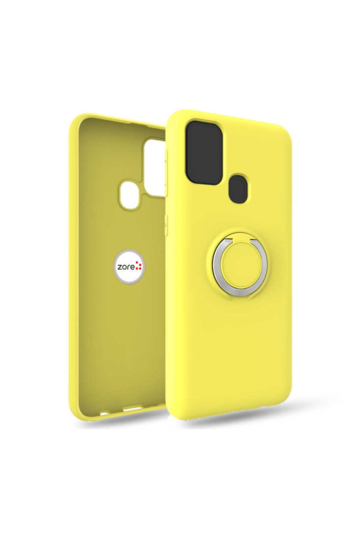 Nezih Case Samsung A21s Renkli Silikon Kılıf (parmak Izi Yapmayan Mat Tasarım) Sarı