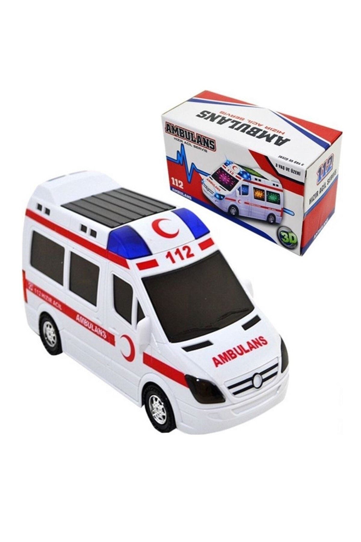 RoseRoi Oyuncak Ambulans Pilli Sesli Işıklı Ambulans 112 Acil
