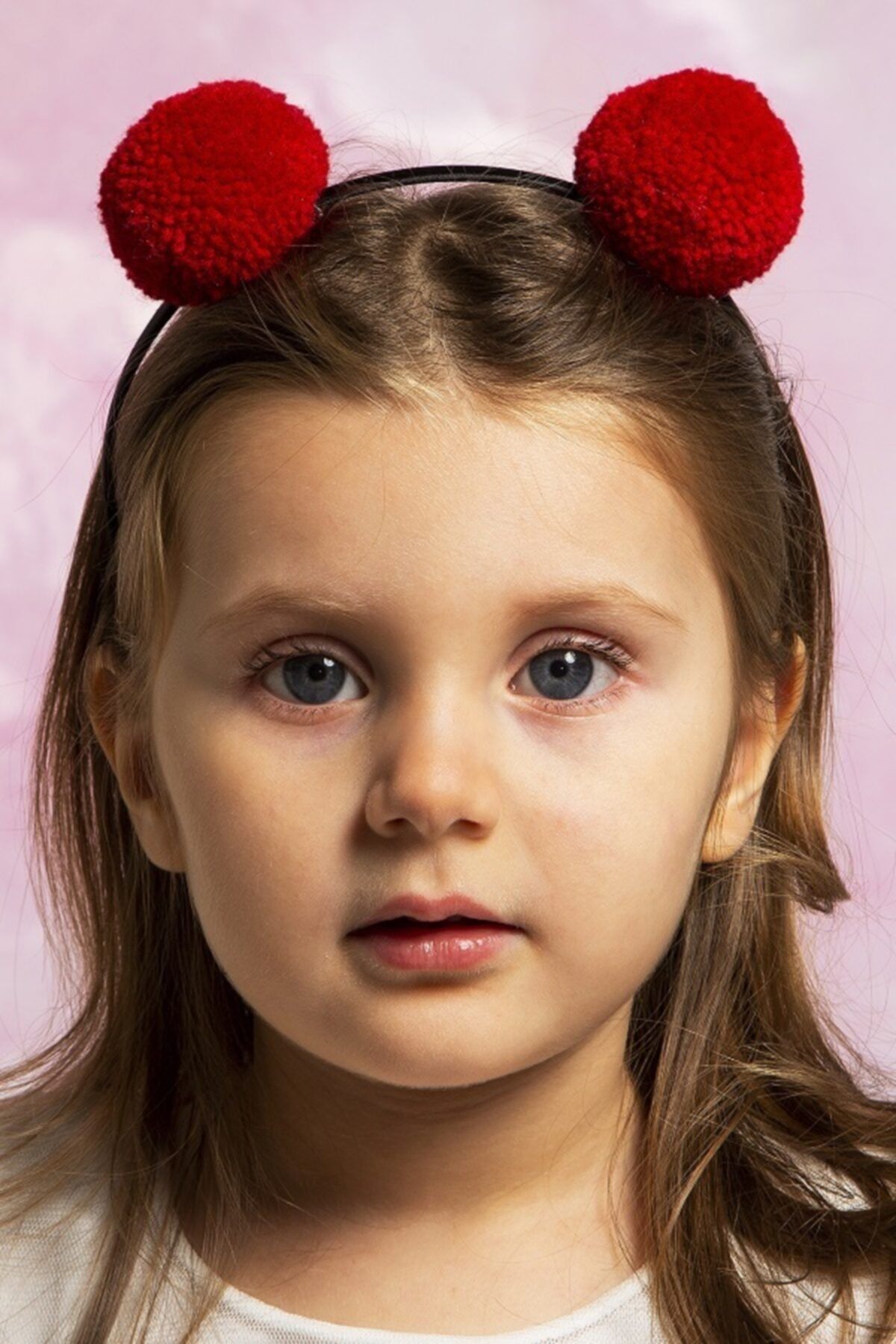 Baby Dora Kız Çocuk Kırmızı Pembe 2'li Ponpon Taç Seti