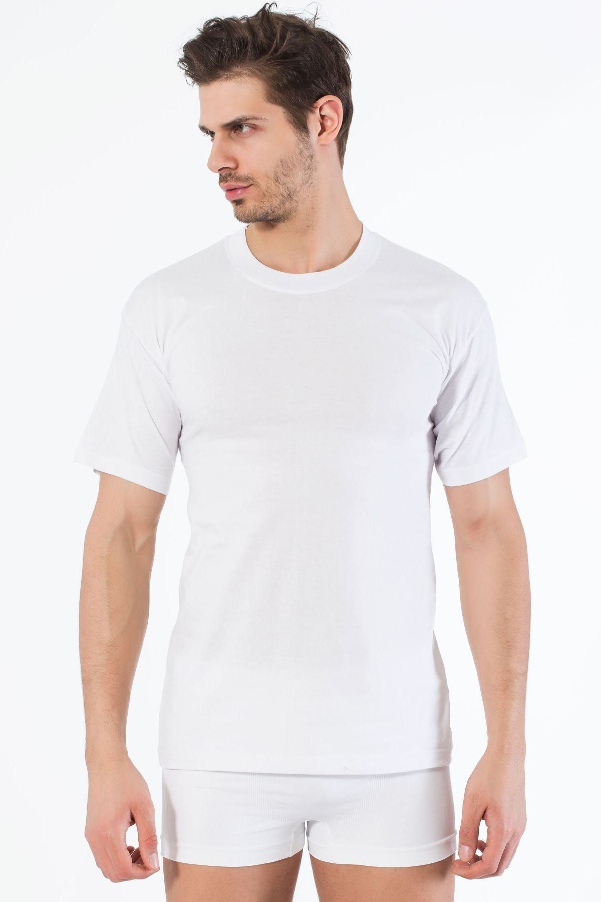 Siyah İnci Beyaz Pamuklu Yuvarlak Yaka Kısa Kol T-Shirt