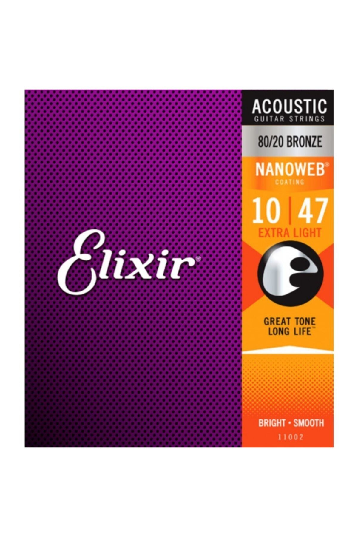 Elixir Xsem 11002 Nanoweb 80/20 Bronze Akustik Gitar Teli (10-47)